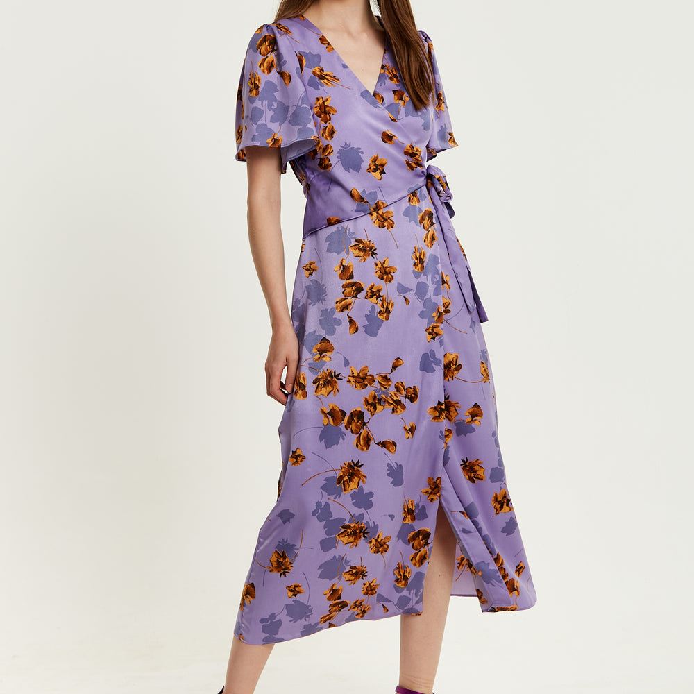 
                  
                    Liquorish Purple Floral Wrap Maxi Dress
                  
                