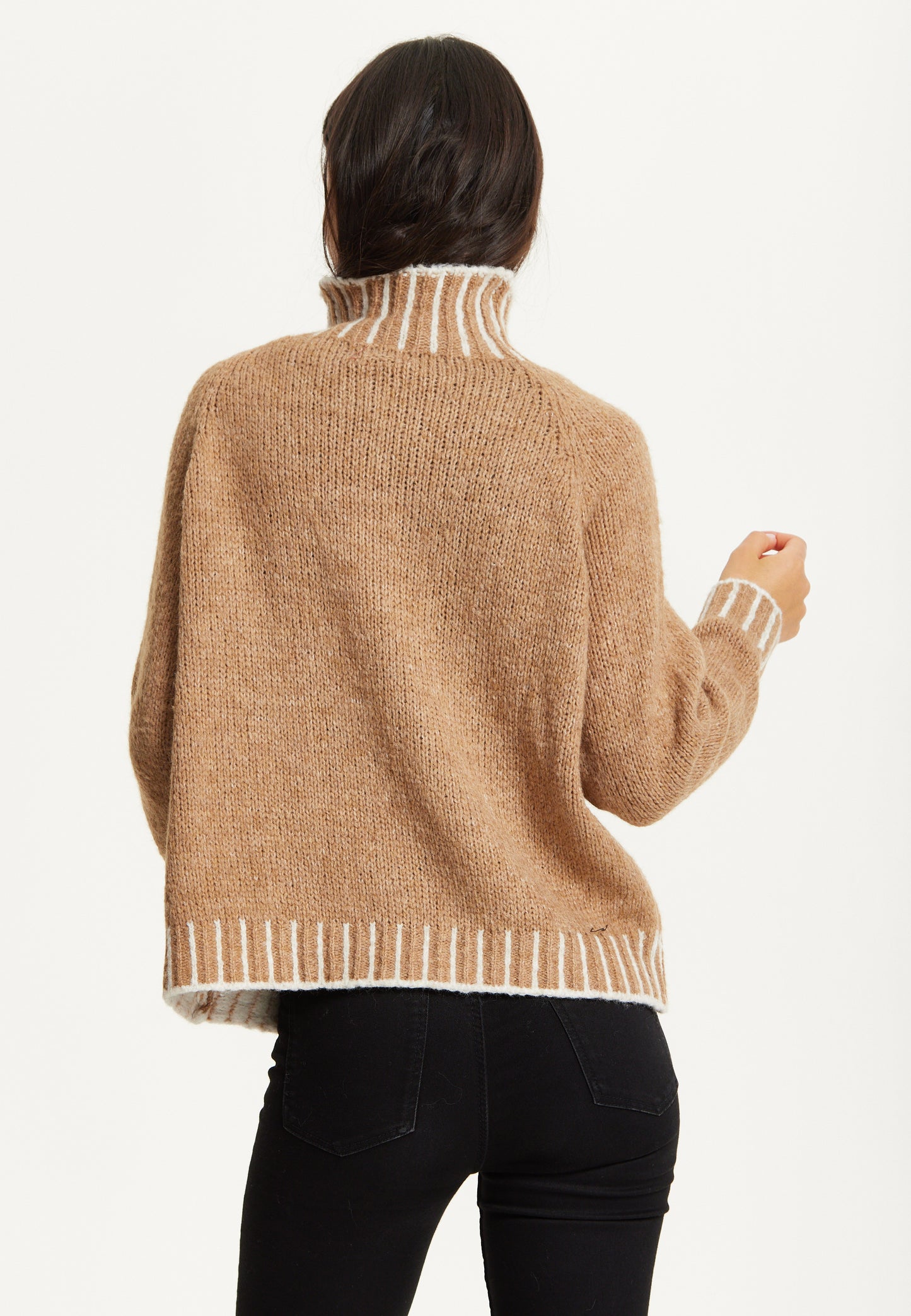 
                  
                    Contrast Rib Wool Blend Jumper – Camel
                  
                
