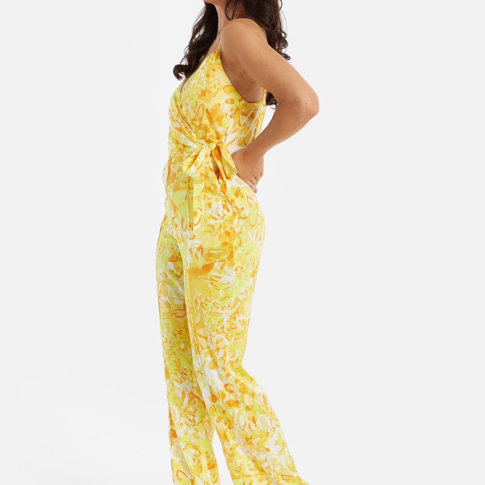 
                  
                    Liquorish Yellow And Orange Floral Print V-Neck Jumpsuit
                  
                