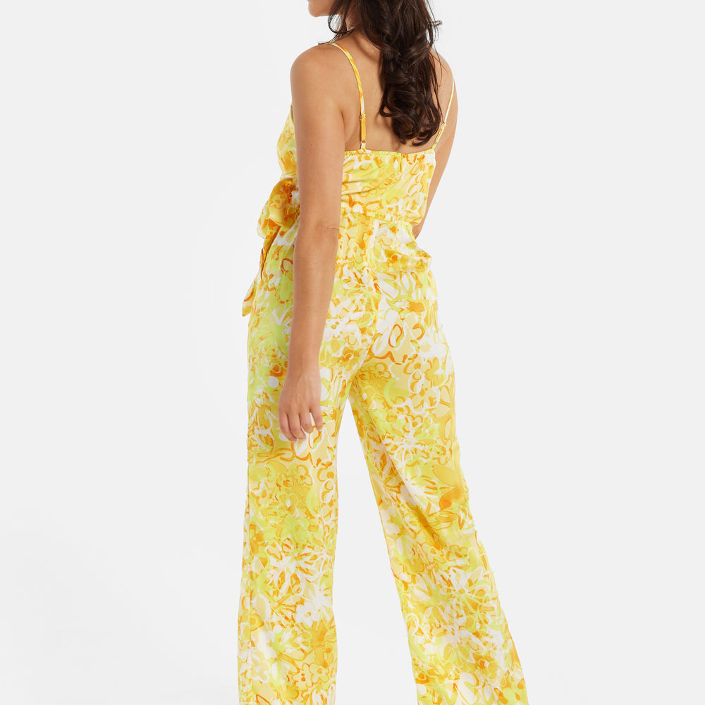 
                  
                    Liquorish Yellow And Orange Floral Print V-Neck Jumpsuit
                  
                