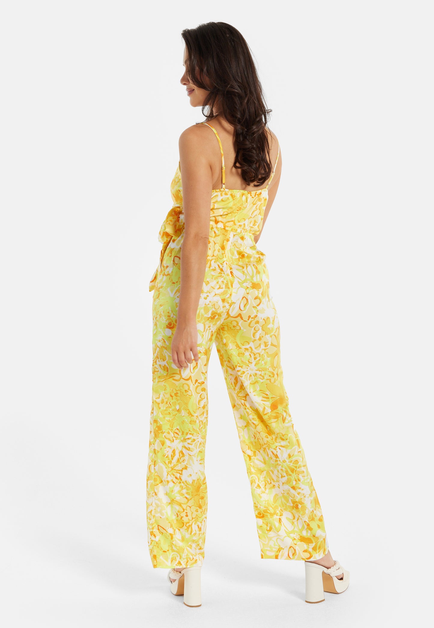 
                  
                    Liquorish Yellow And Orange Floral Print V-Neck Jumpsuit
                  
                