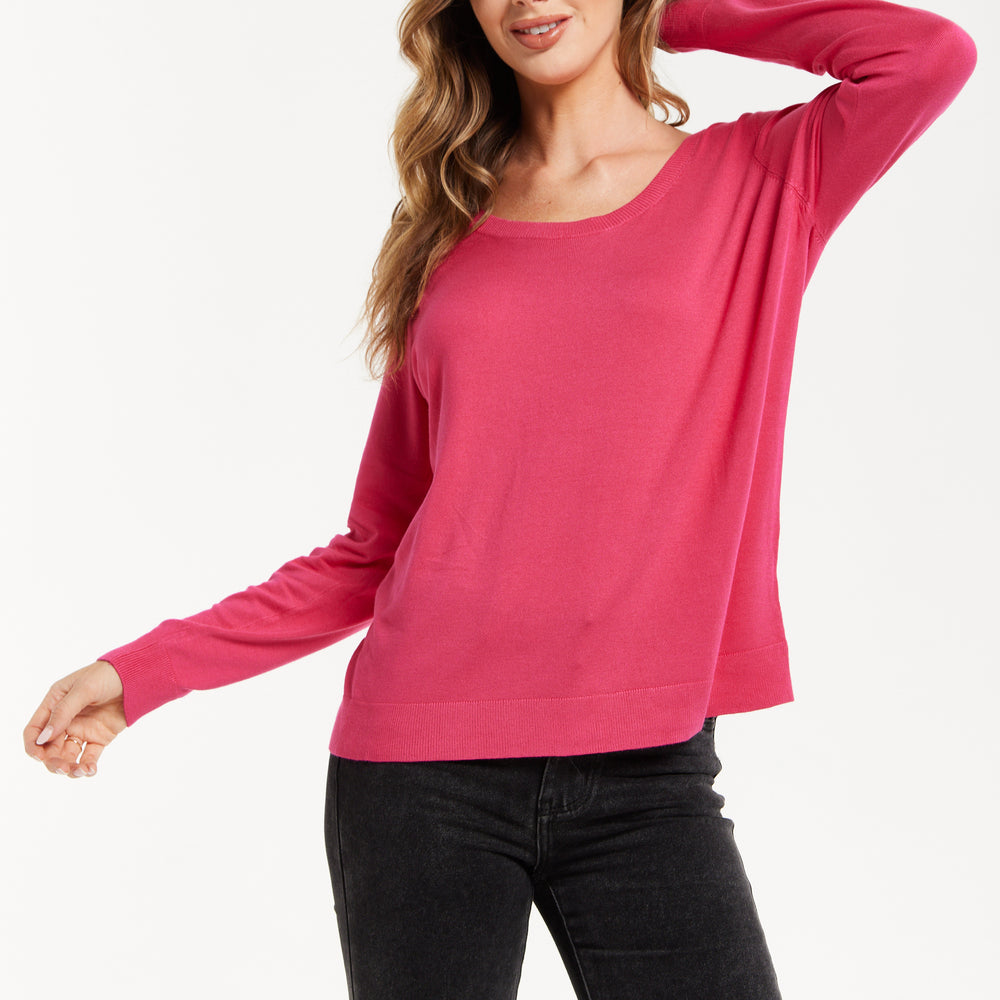 
                  
                    Liquorish Classic Round Neck Pink Pullover
                  
                