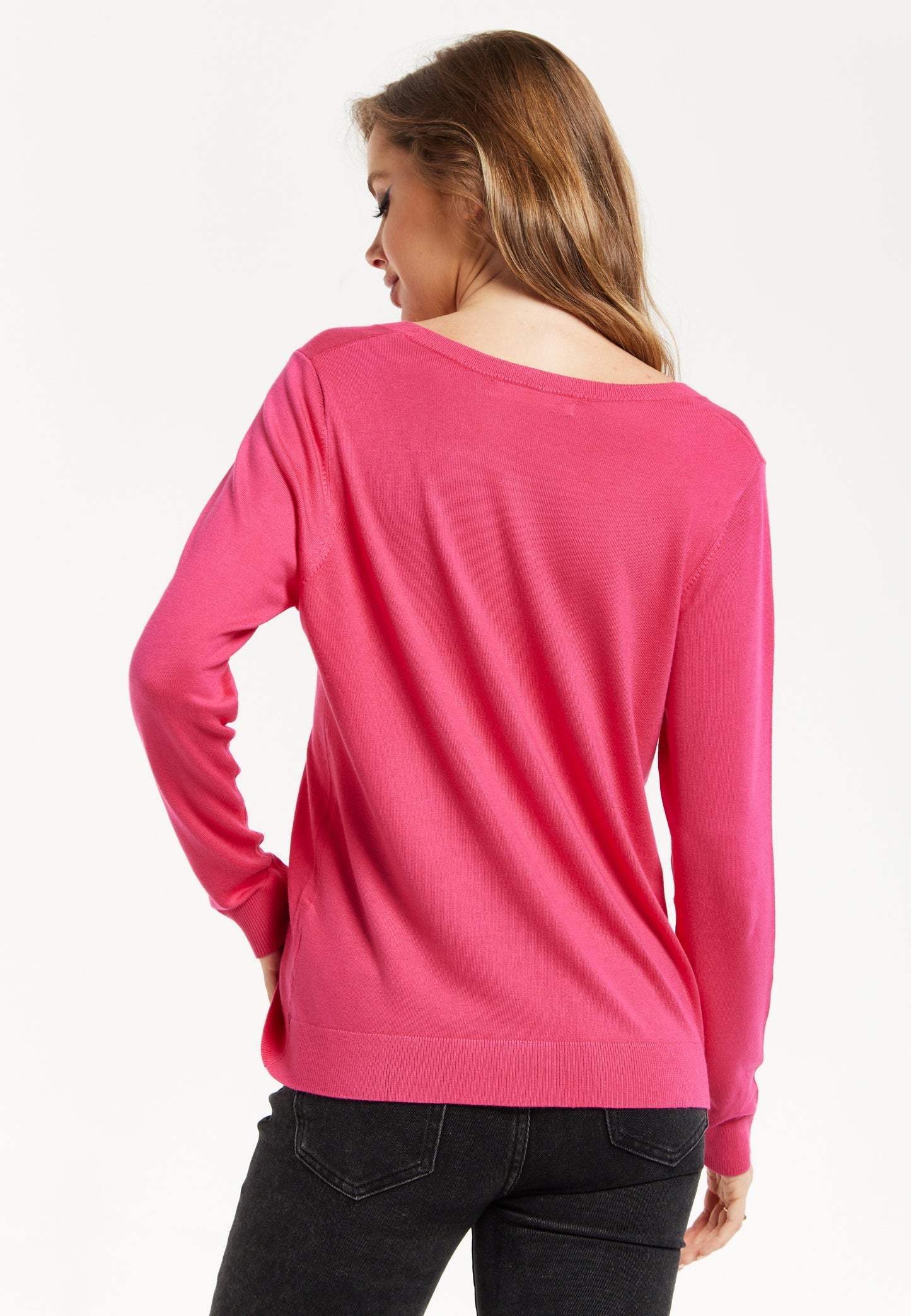 
                  
                    Liquorish Classic Round Neck Pink Pullover
                  
                