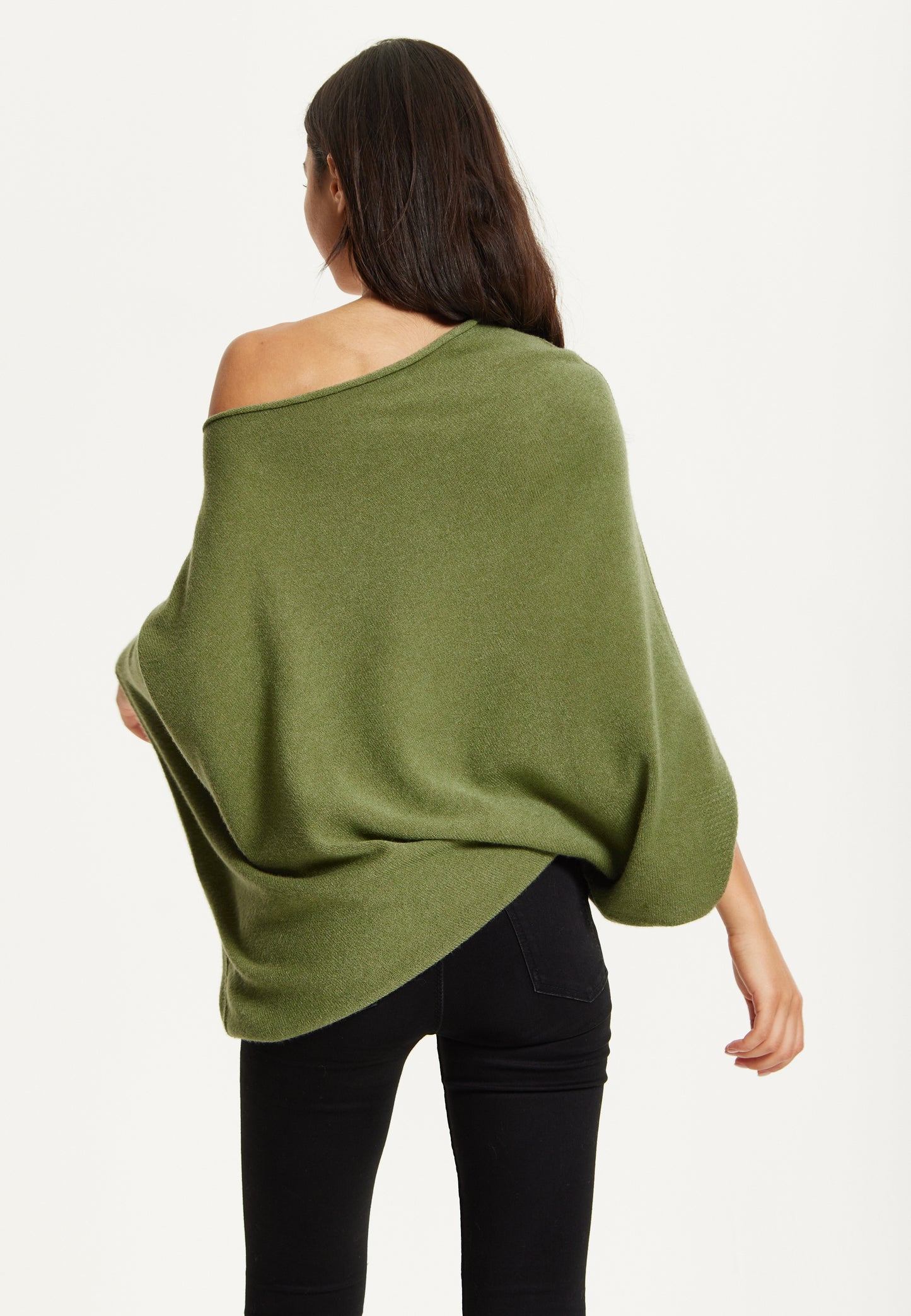 
                  
                    Khaki Off-Shoulder Knit Poncho Top
                  
                