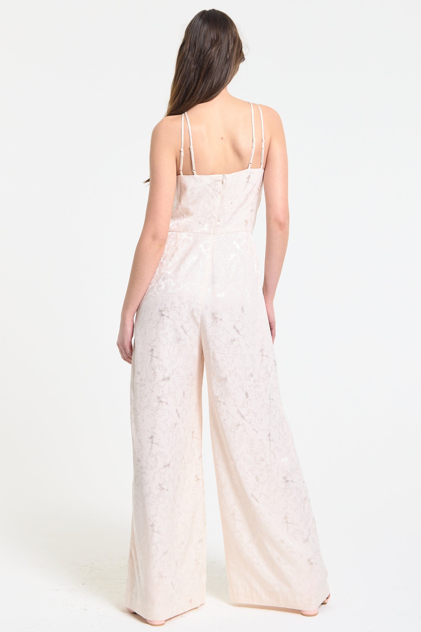 
                  
                    Champagne Jacquard Wide Leg Jumpsuit
                  
                