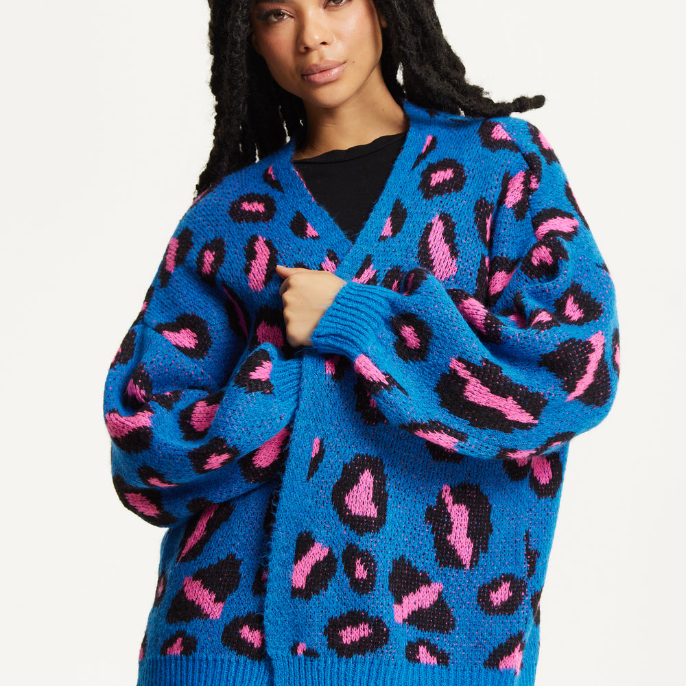 
                  
                    Blue Leopard Print Cardigan
                  
                