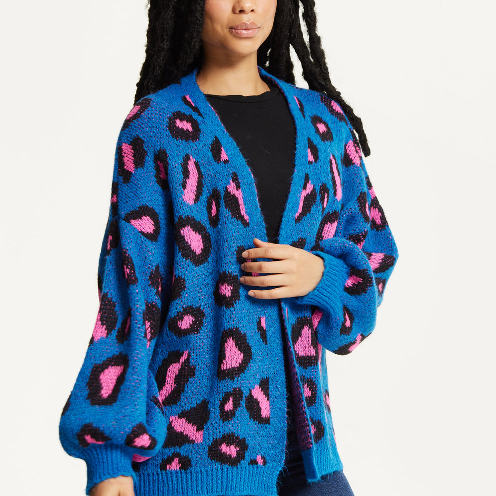 
                  
                    Blue Leopard Print Cardigan
                  
                