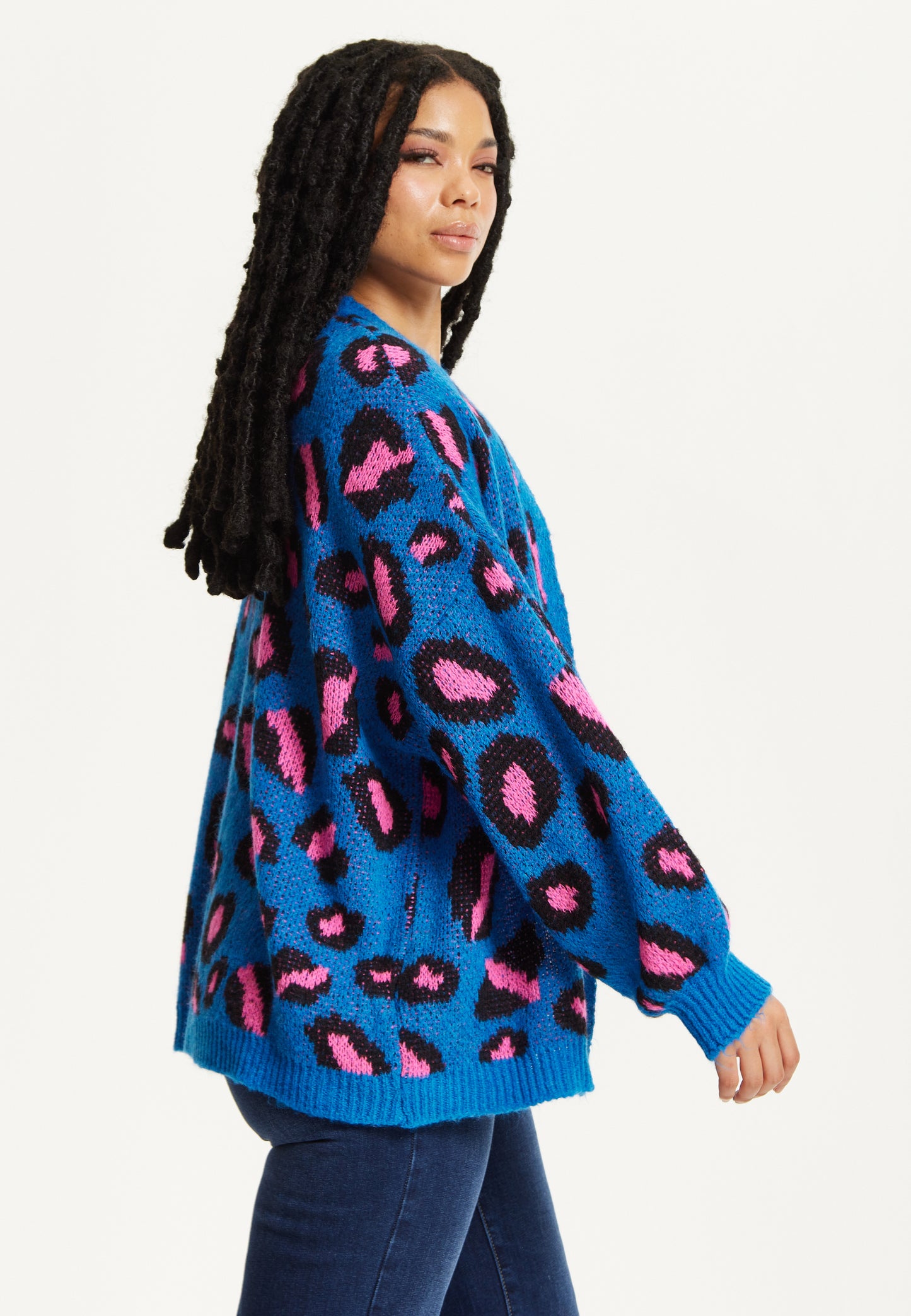 
                  
                    Blue Leopard Print Cardigan
                  
                