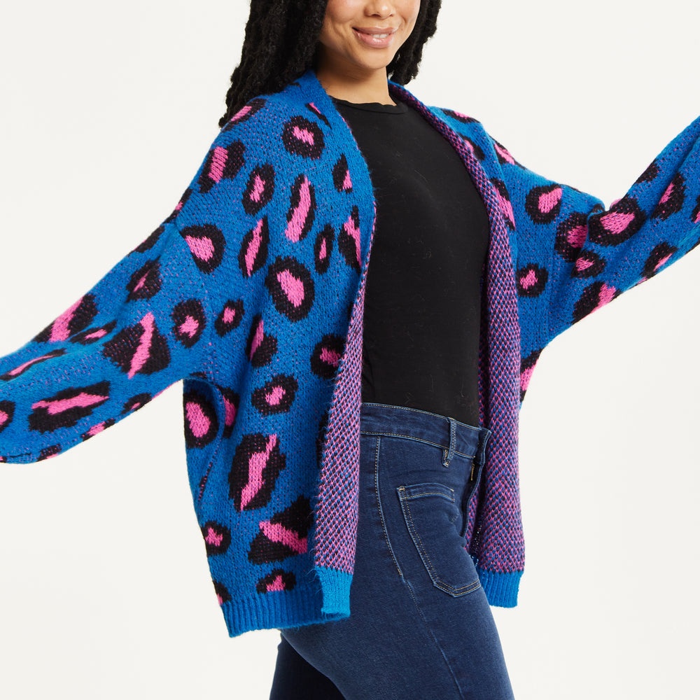 
                  
                    Blue Leopard Print Cardigan
                  
                