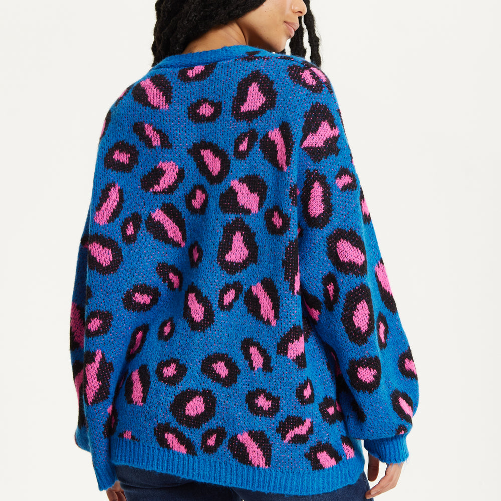 
                  
                    Blue Leopard Print Cardigan
                  
                