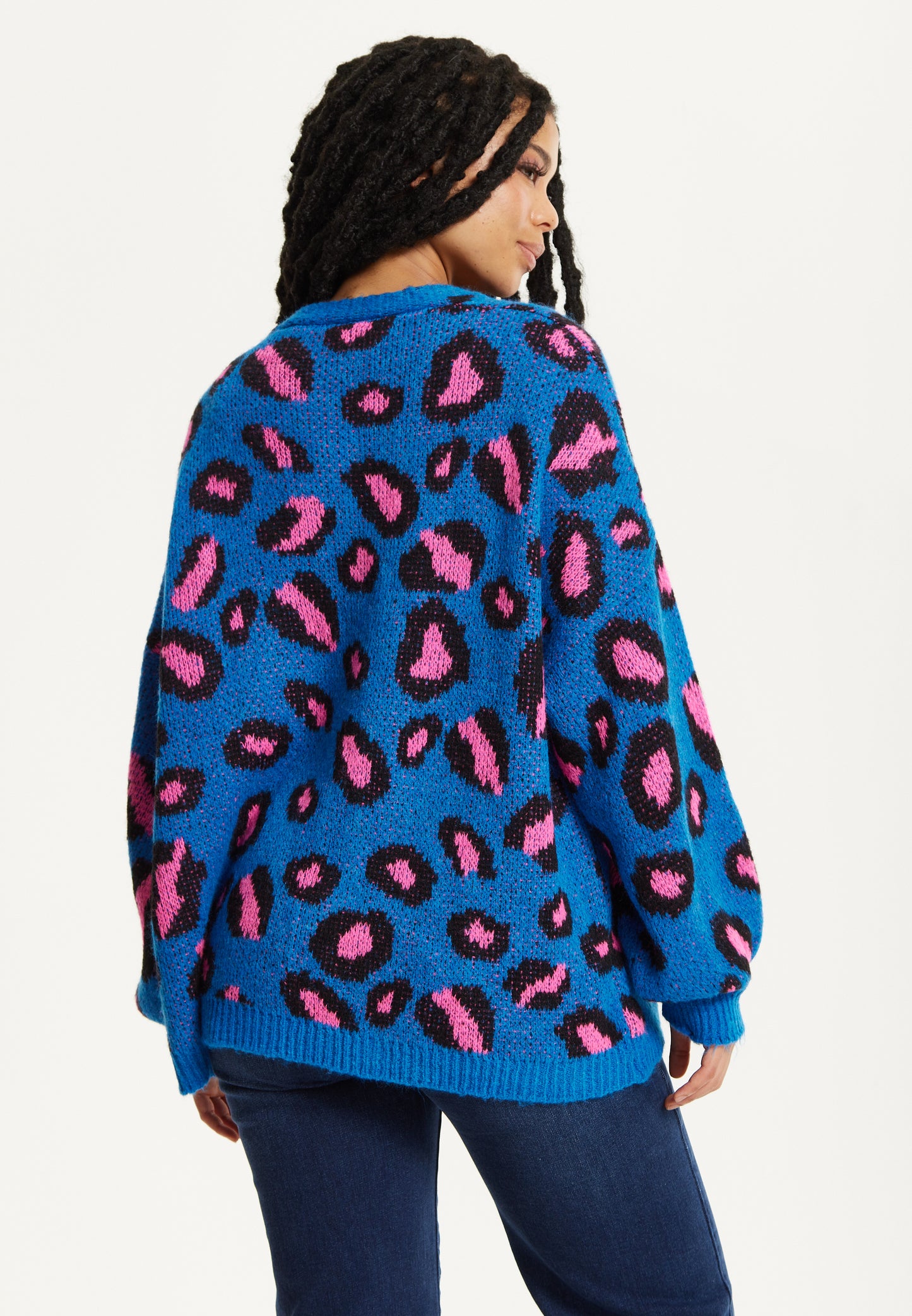 
                  
                    Blue Leopard Print Cardigan
                  
                