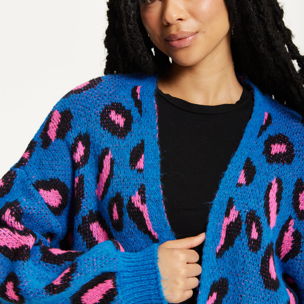 
                  
                    Blue Leopard Print Cardigan
                  
                