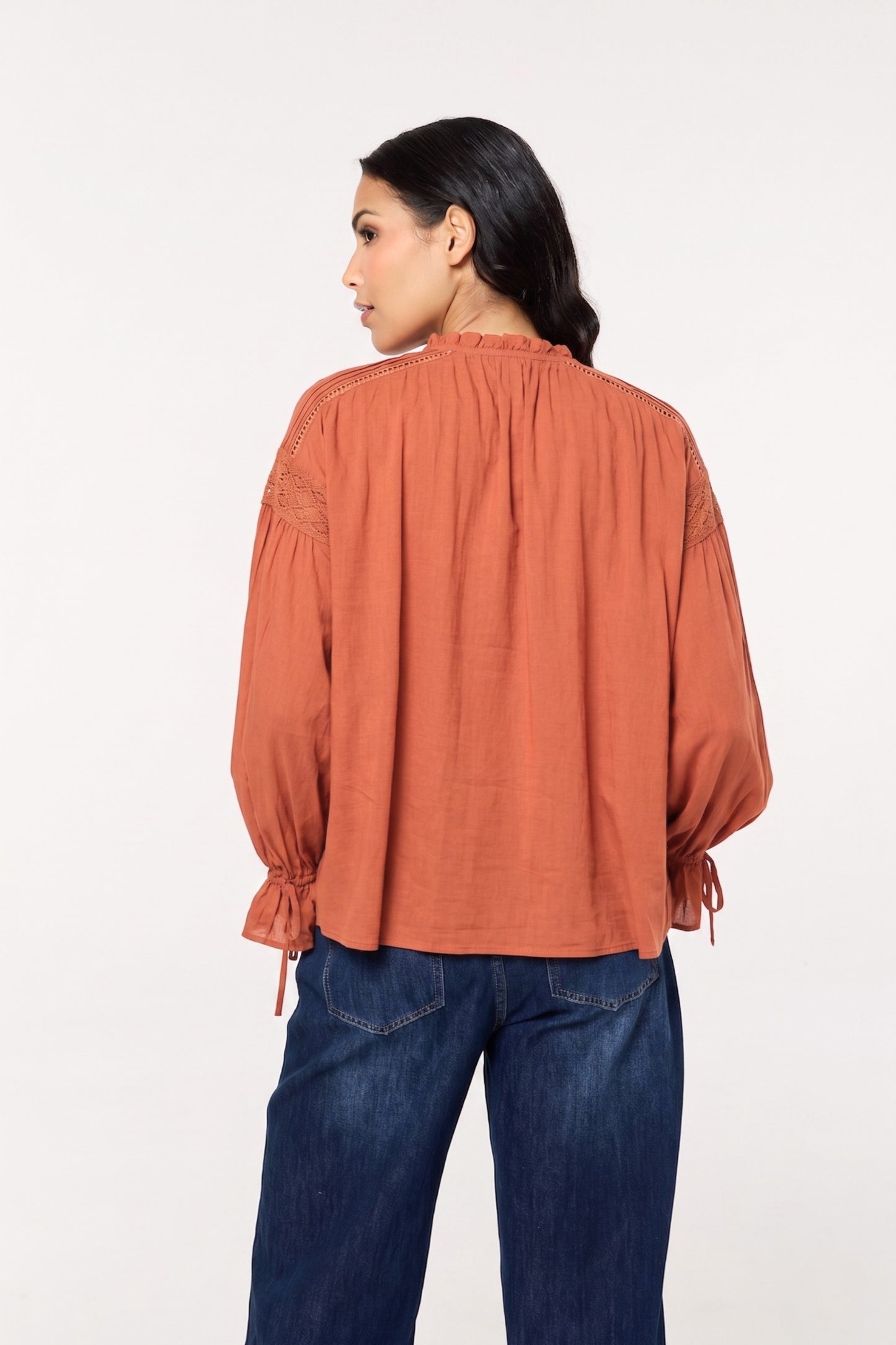 
                  
                    Rust Lace Detail Shirt
                  
                
