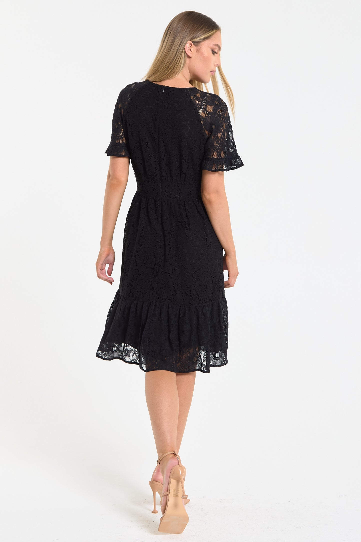 
                  
                    Black Lace V Neck Midi Dress
                  
                