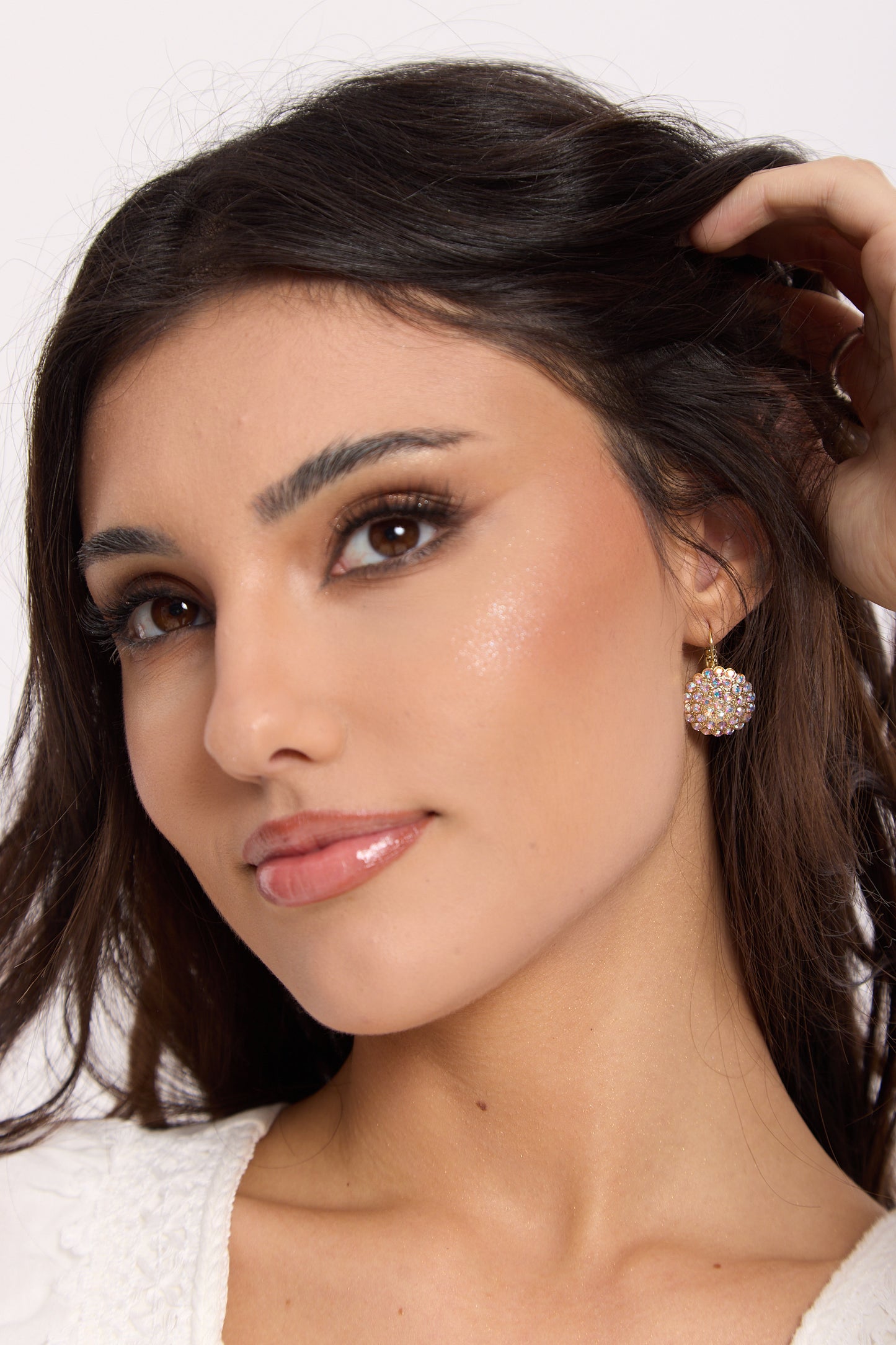 
                  
                    Crystal Dome Drop Earrings
                  
                