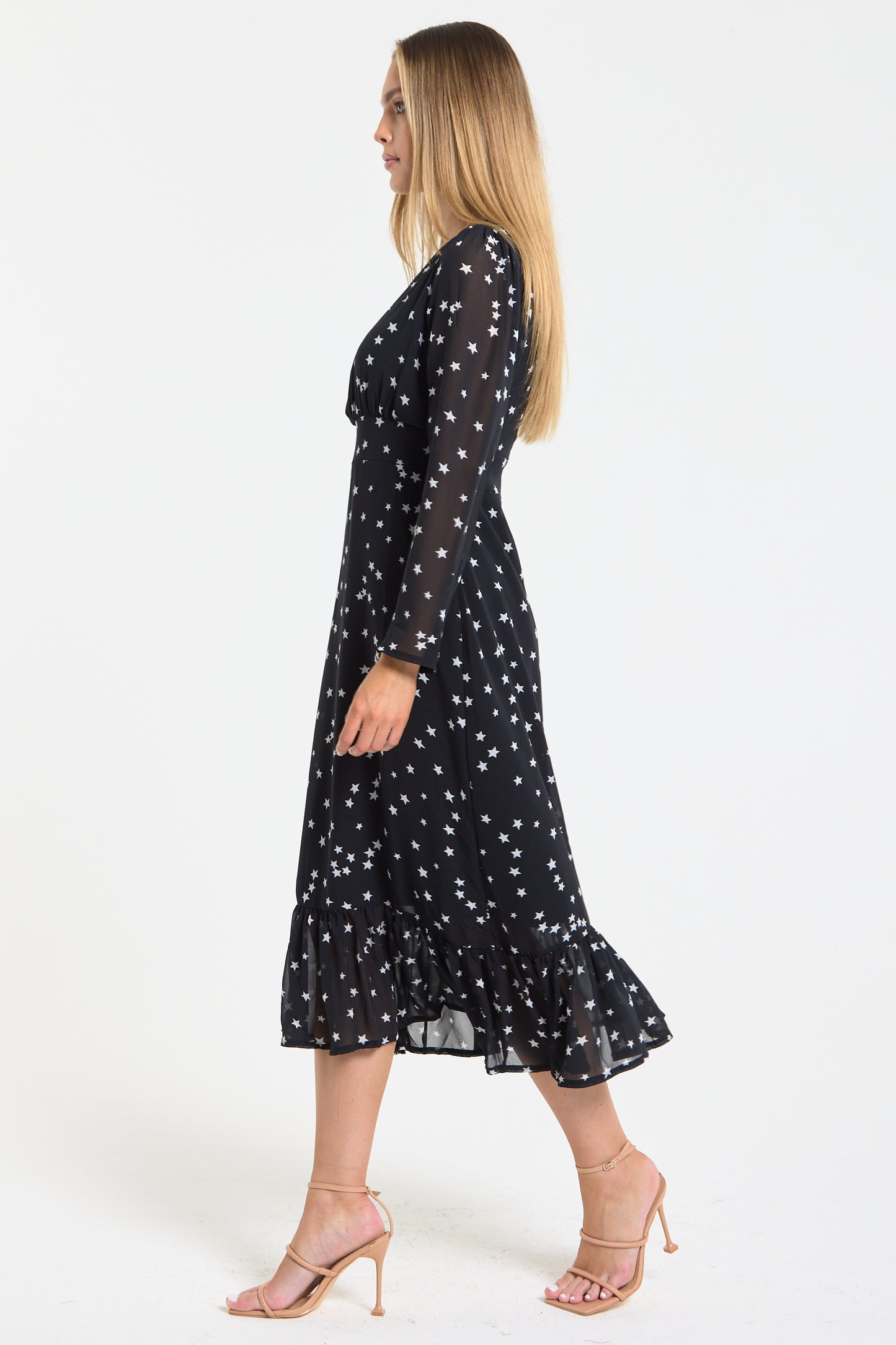 
                  
                    Black Star Print Midi Dress
                  
                