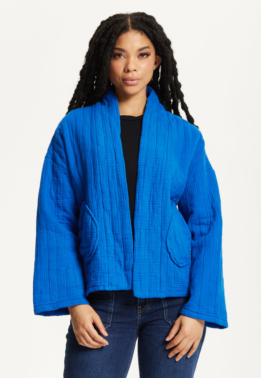 Blue Quilted Cotton Jacket