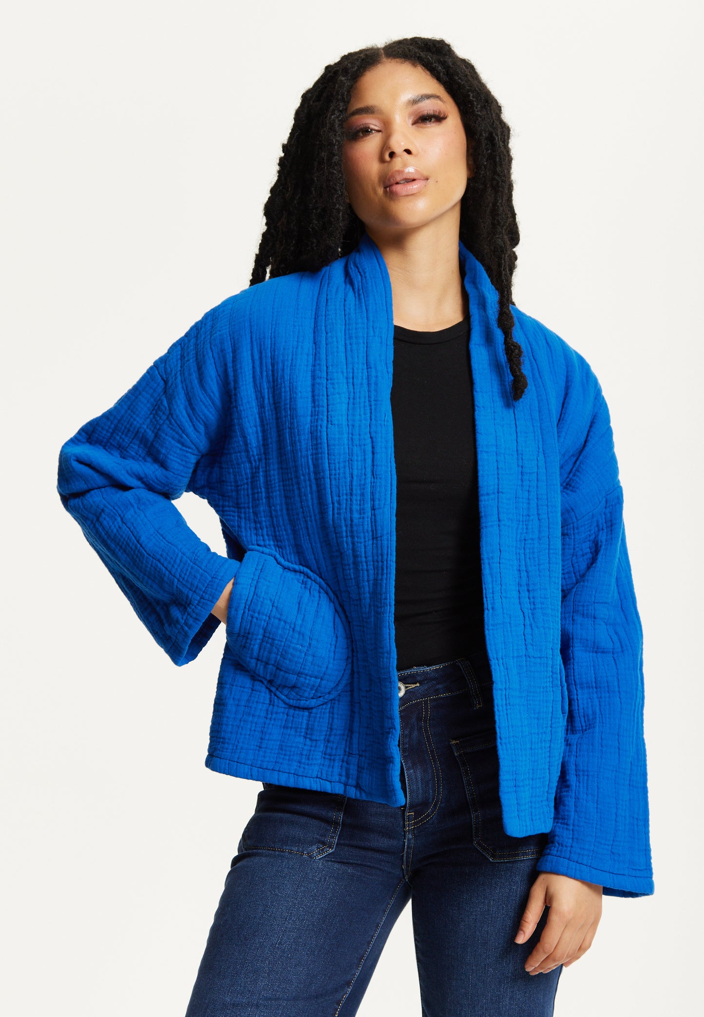
                  
                    Blue Quilted Cotton Jacket
                  
                