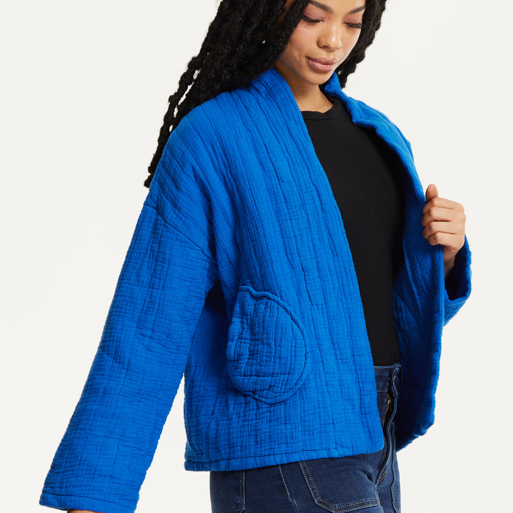 
                  
                    Blue Quilted Cotton Jacket
                  
                