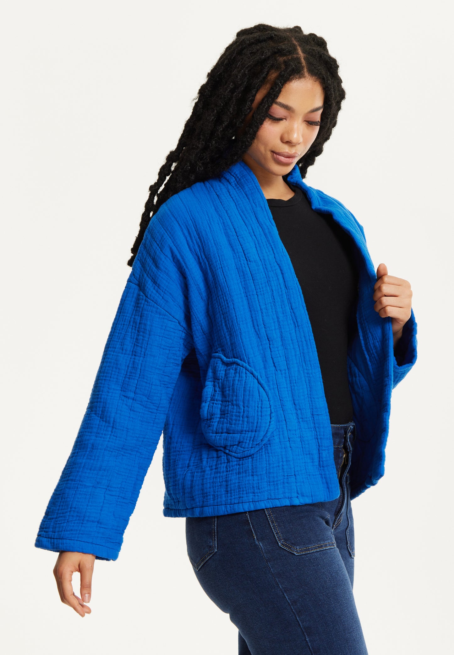 
                  
                    Blue Quilted Cotton Jacket
                  
                