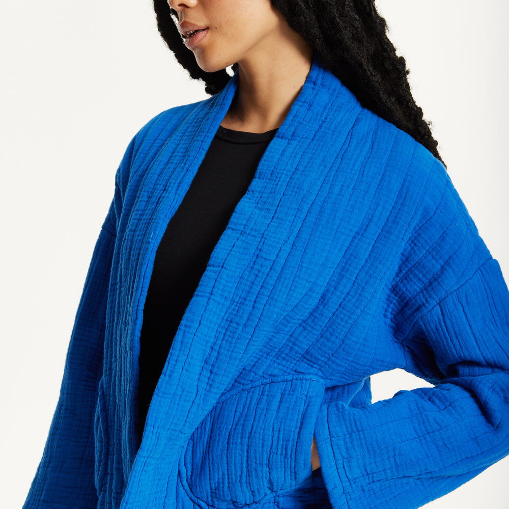 
                  
                    Blue Quilted Cotton Jacket
                  
                