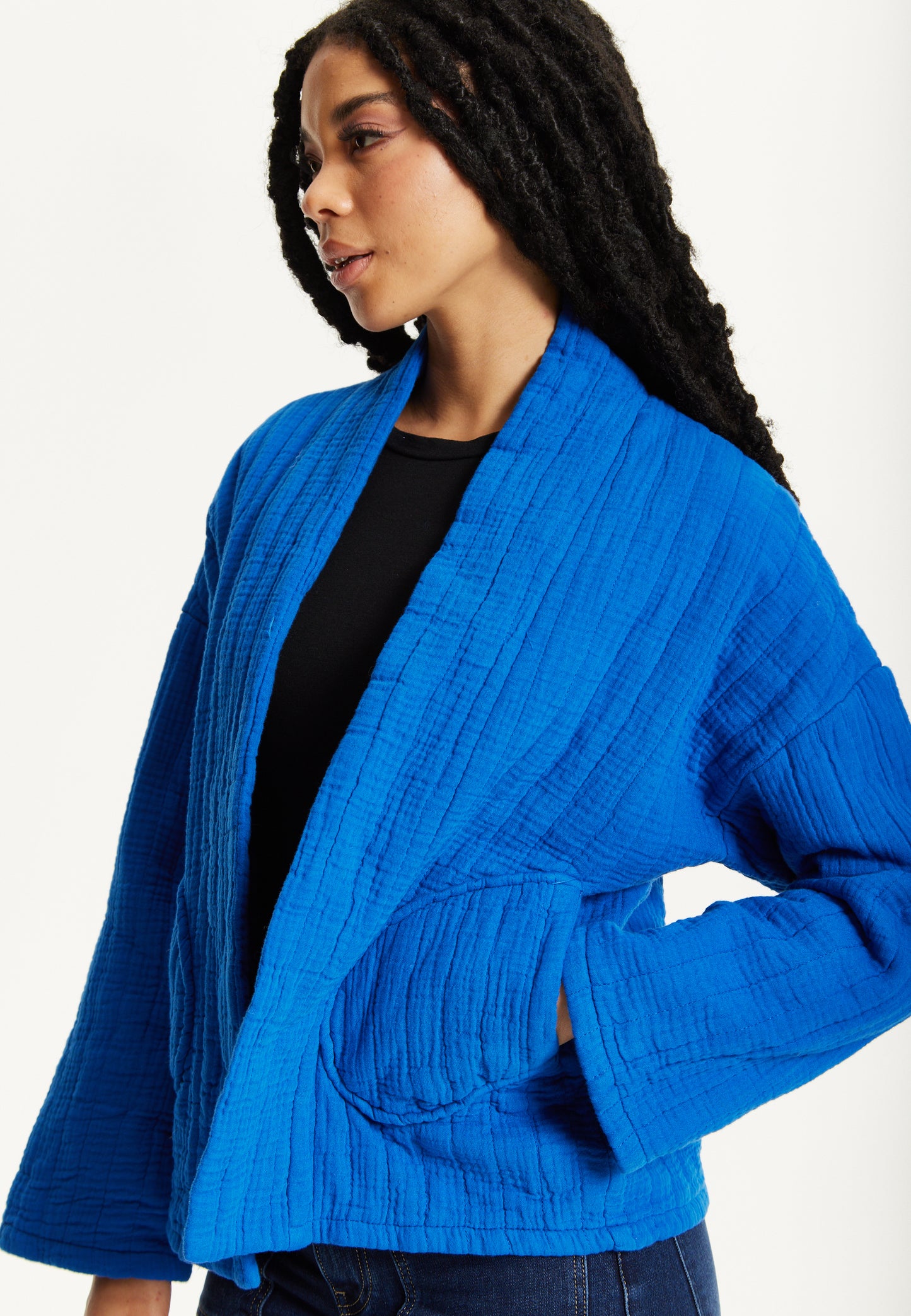
                  
                    Blue Quilted Cotton Jacket
                  
                