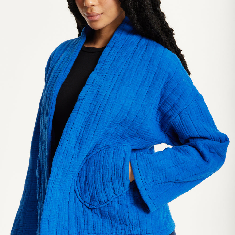 
                  
                    Blue Quilted Cotton Jacket
                  
                