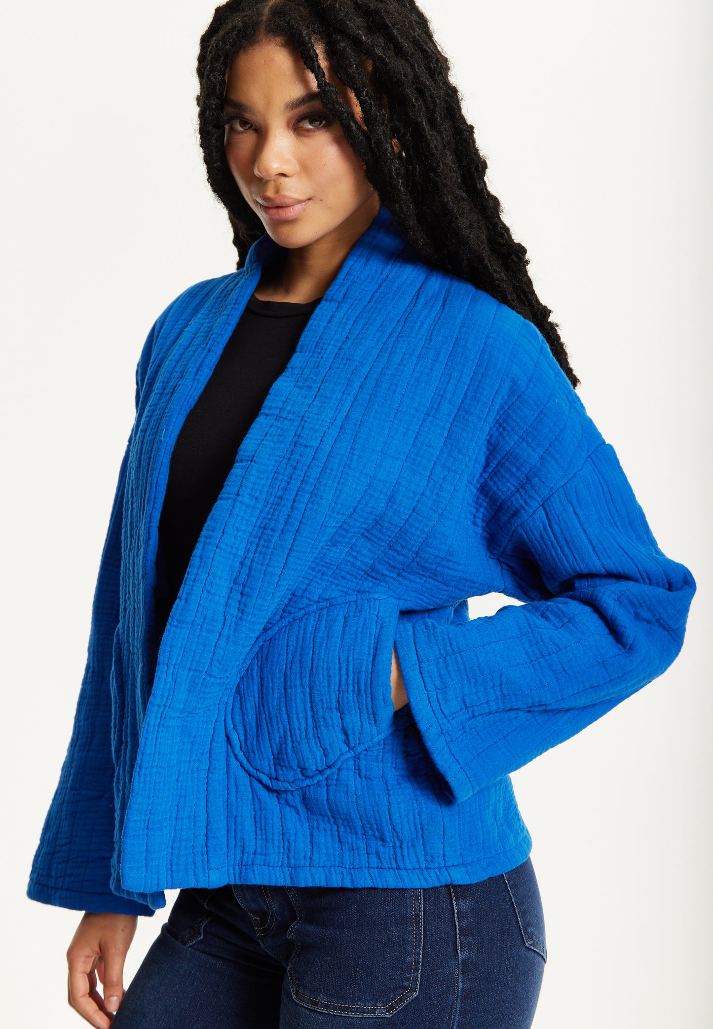 
                  
                    Blue Quilted Cotton Jacket
                  
                