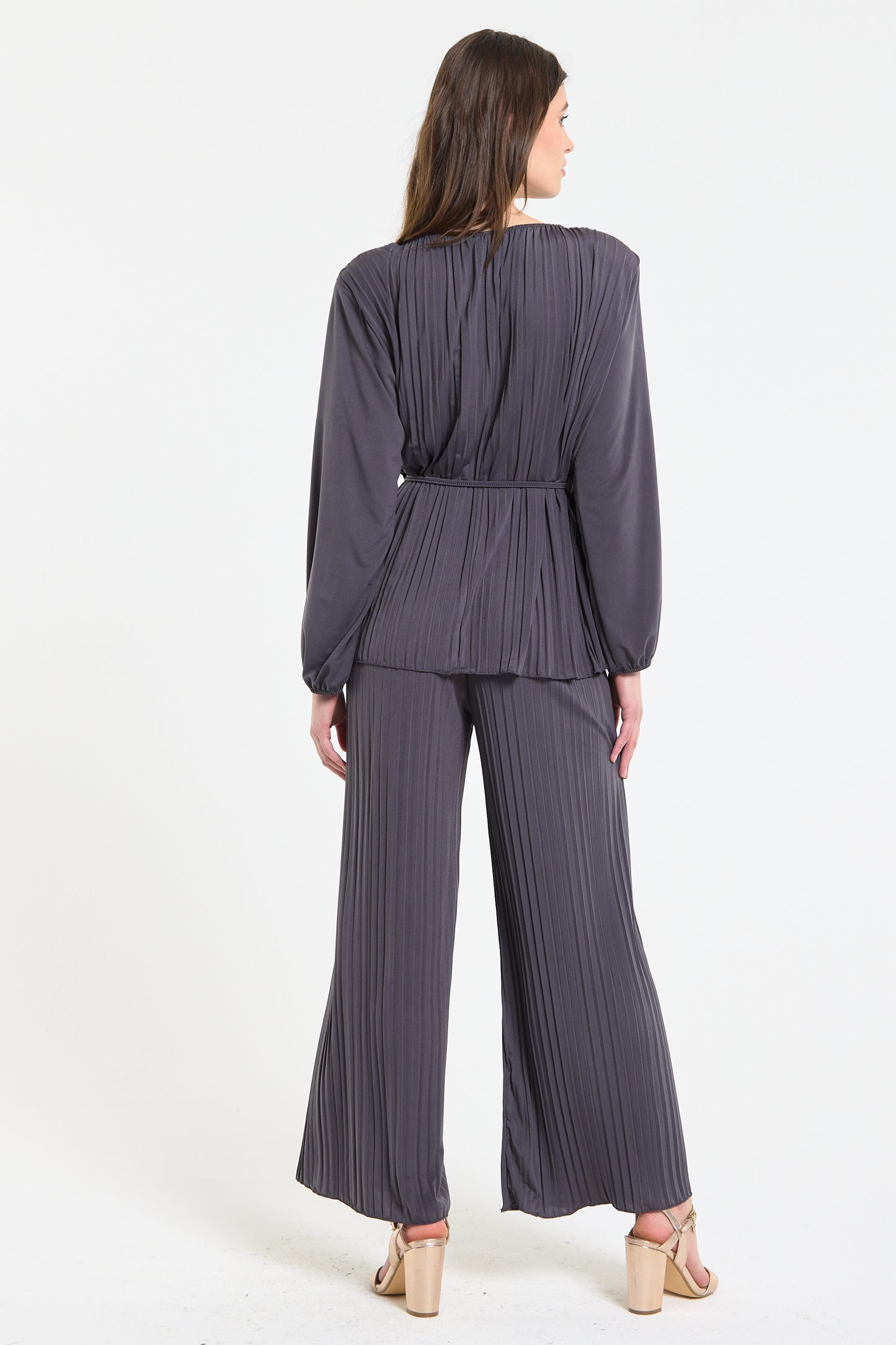 
                  
                    Pleated Charcoal Top and Trouser Set
                  
                
