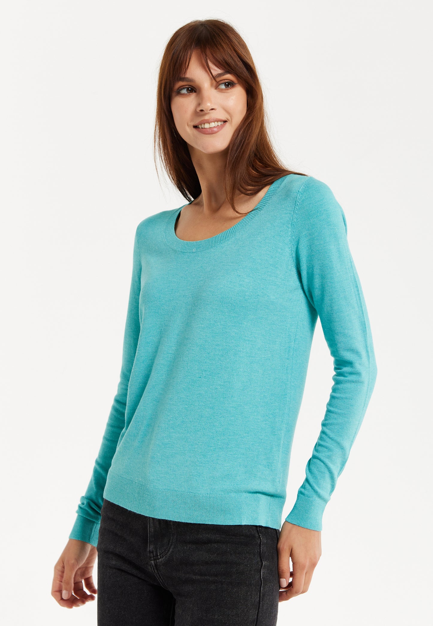 
                  
                    Liquorish Classic Round Neck Sky Blue Pullover
                  
                