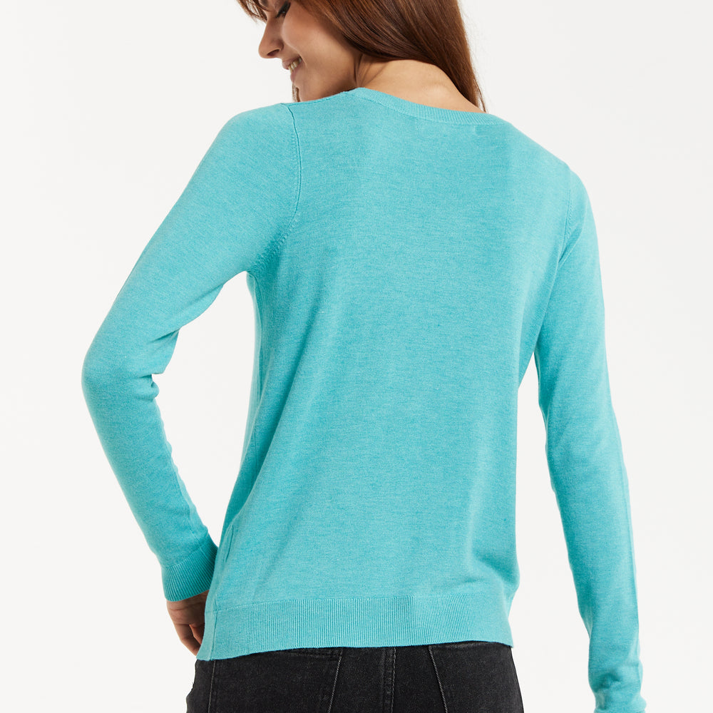 
                  
                    Liquorish Classic Round Neck Sky Blue Pullover
                  
                