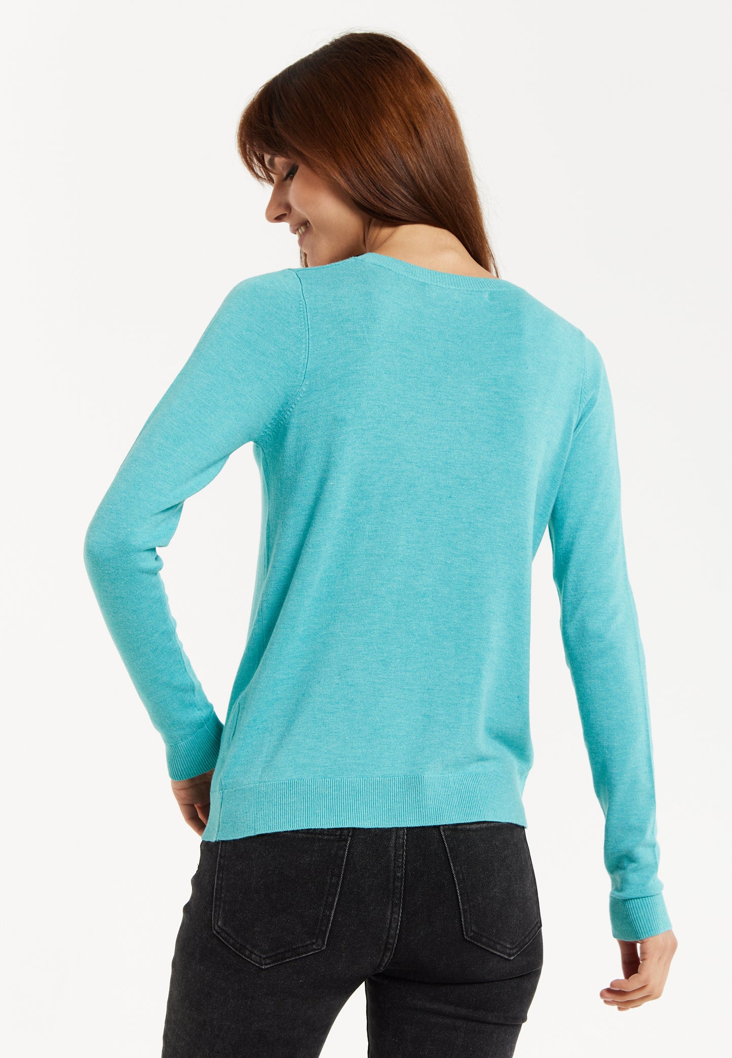 
                  
                    Liquorish Classic Round Neck Sky Blue Pullover
                  
                