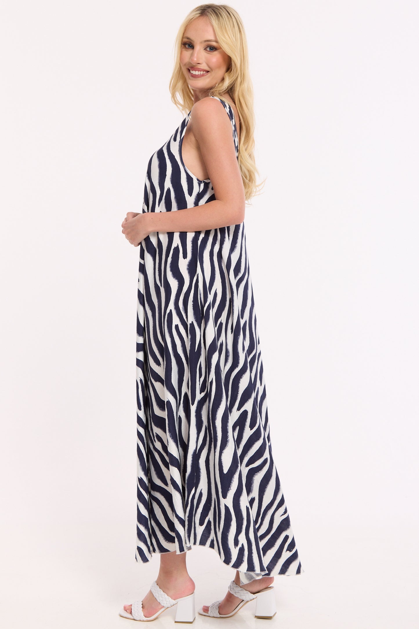 
                  
                    Zebra Print Maxi Swing Dress
                  
                