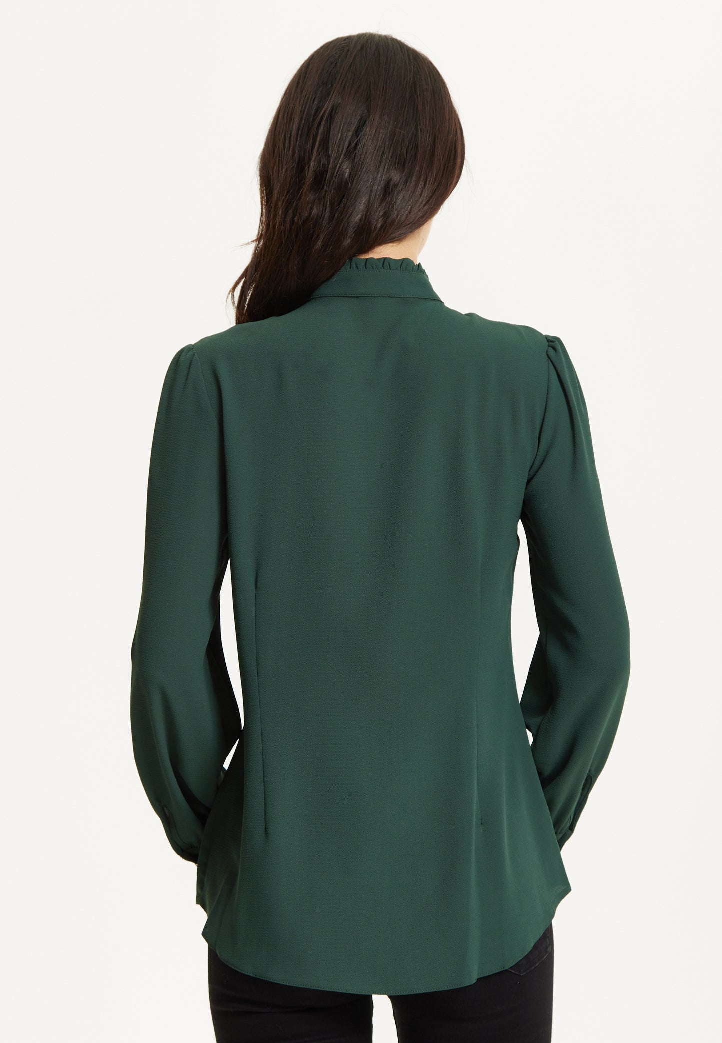 
                  
                    Green Ruffle Front Long Sleeve Blouse
                  
                