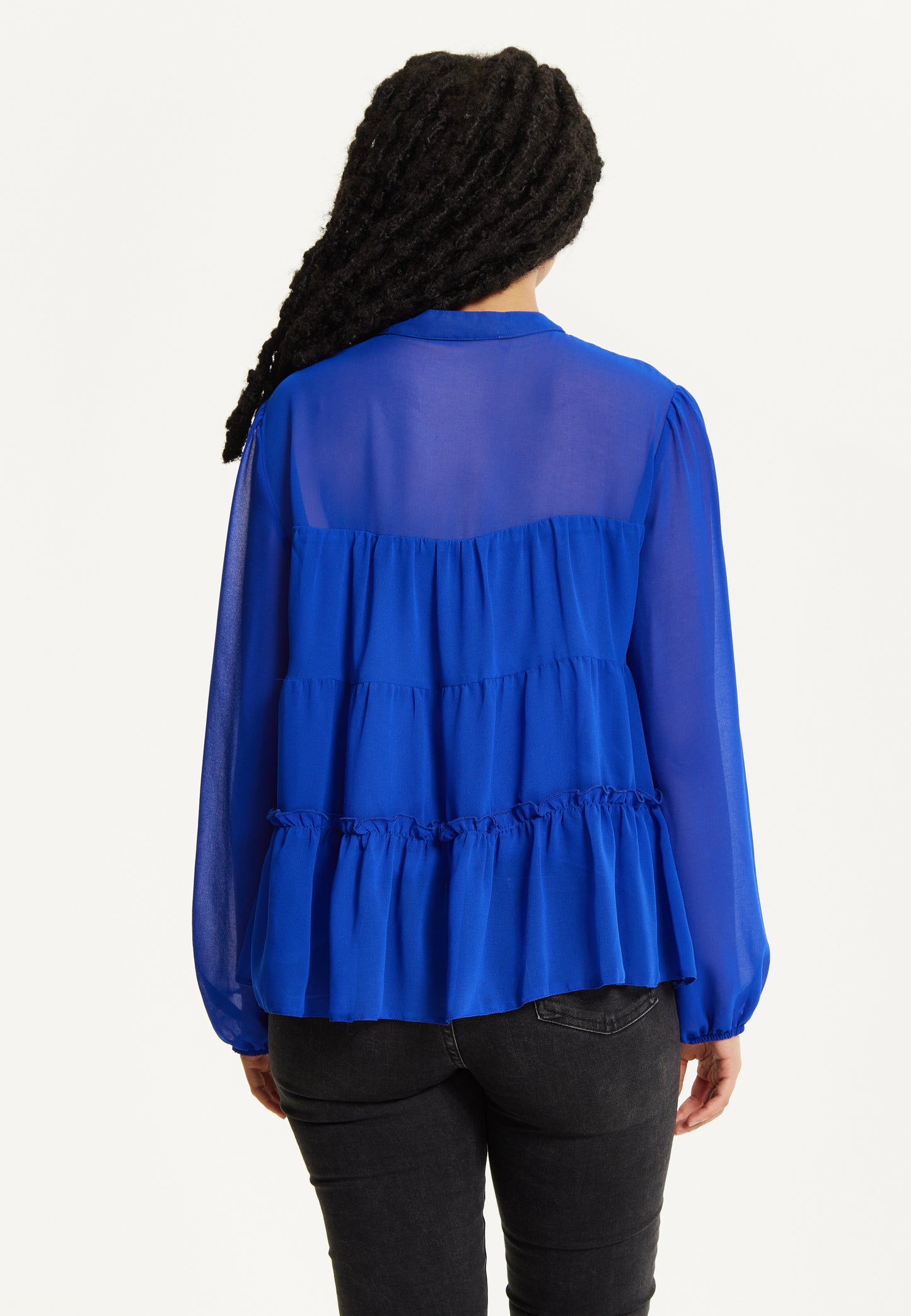 
                  
                    Royal Blue Tiered Long Sleeve Blouse
                  
                