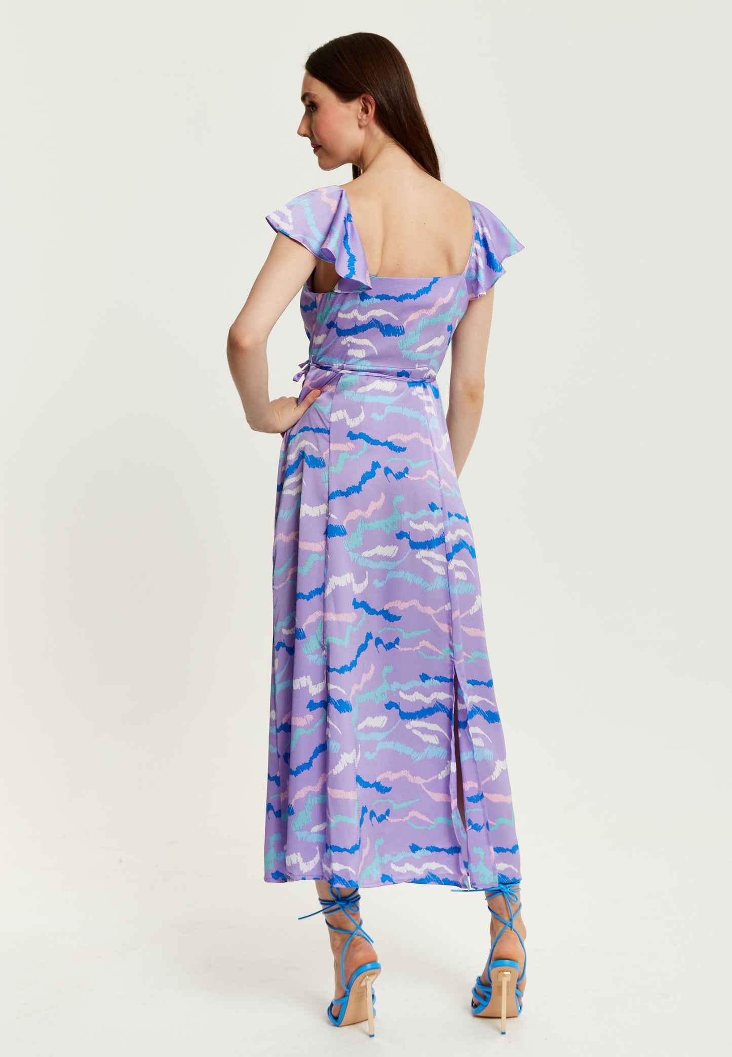 
                  
                    Liquorish Abstract Zebra Print Maxi Wrap Dress In Lilac
                  
                