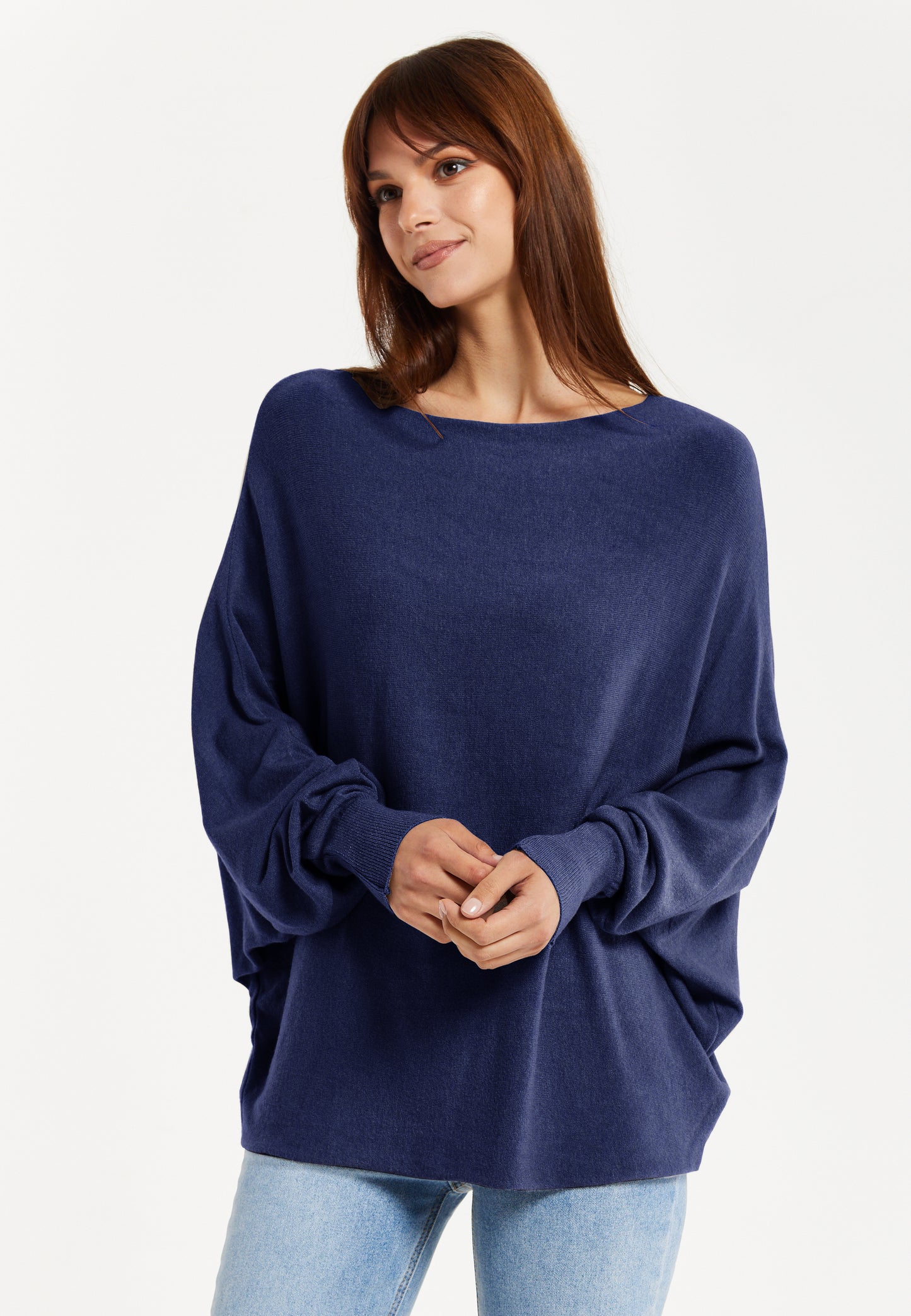 
                  
                    Liquorish Women's Jumper Navy Soft with Batwing Sleeves
                  
                