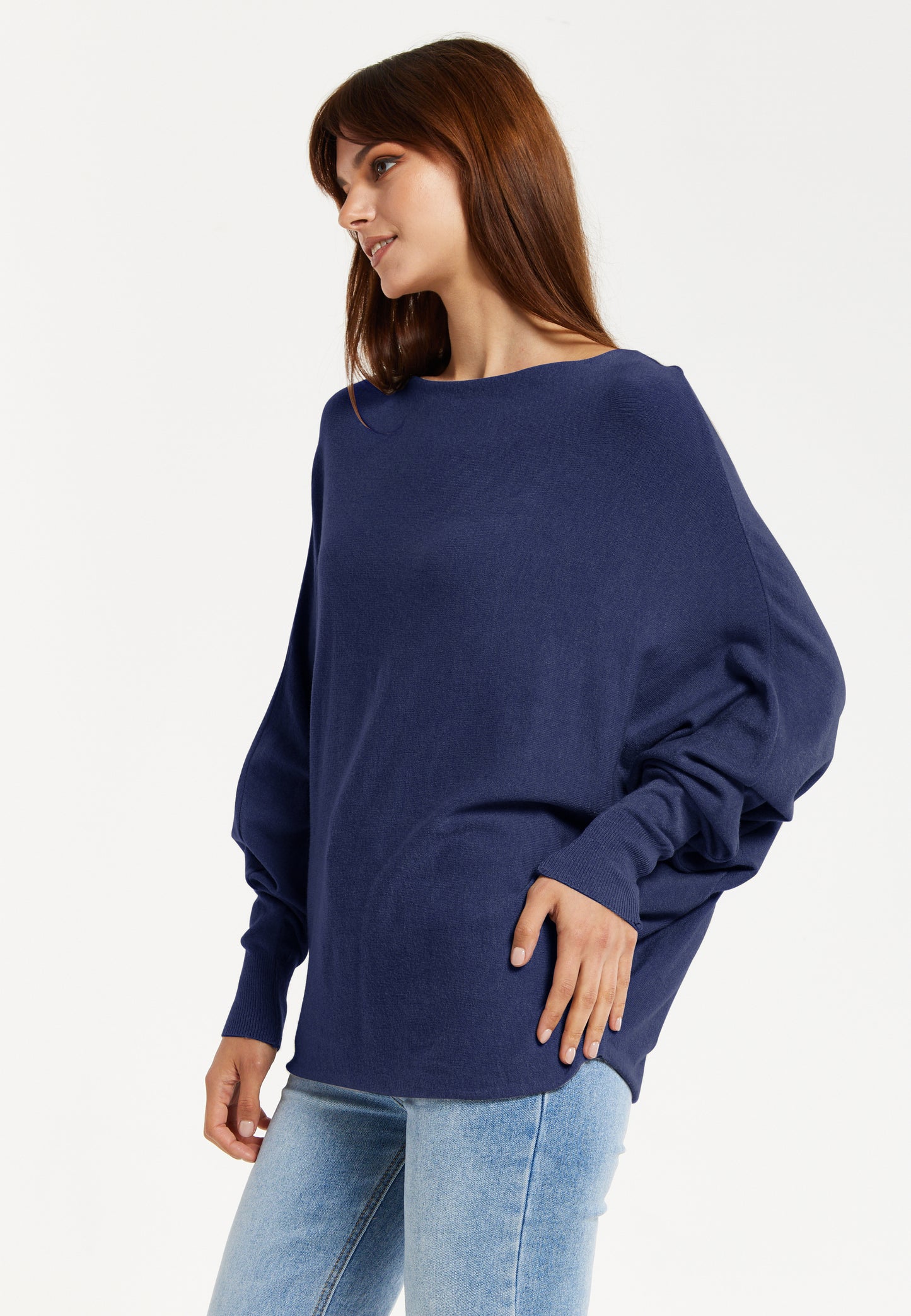 
                  
                    Liquorish Women's Jumper Navy Soft with Batwing Sleeves
                  
                