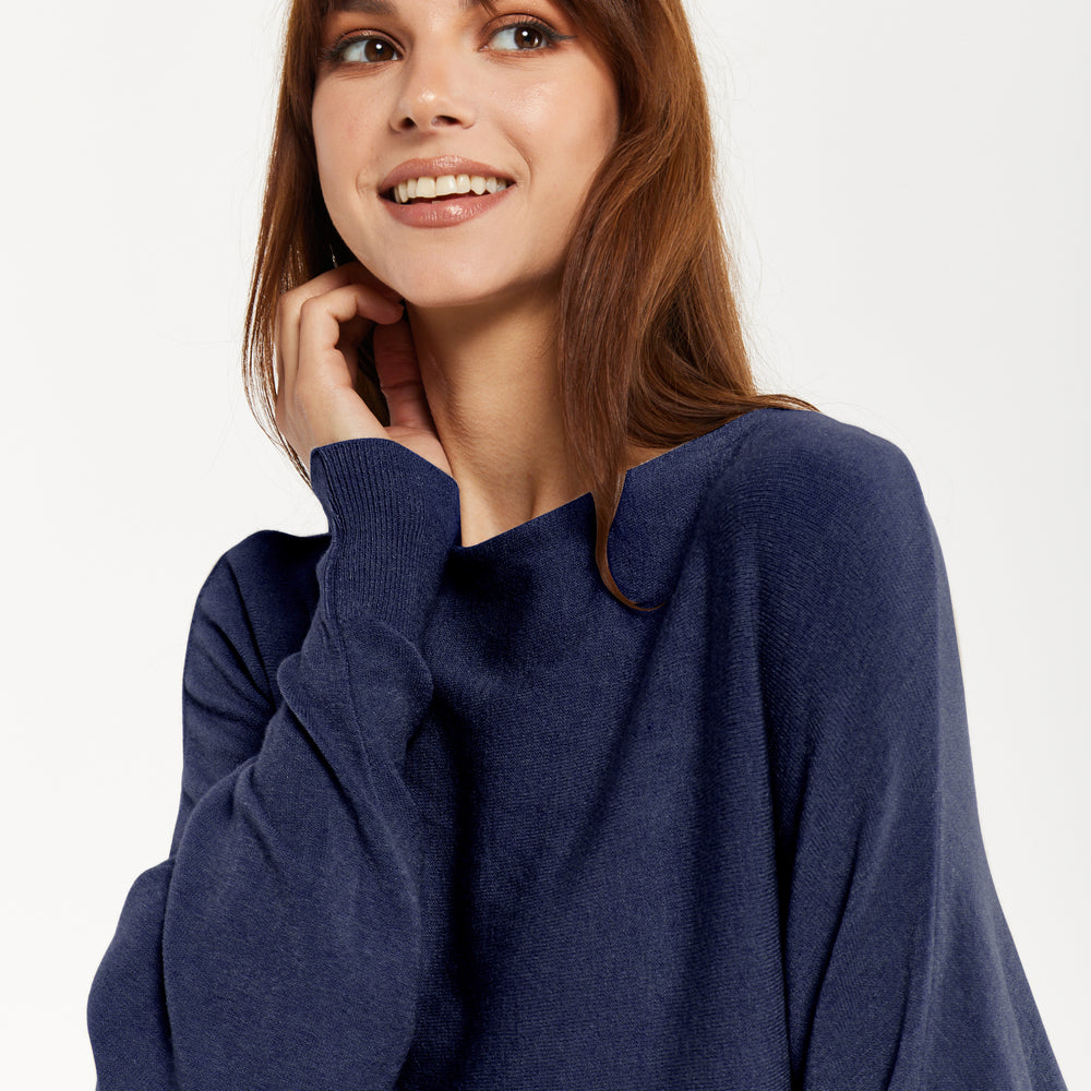 
                  
                    Liquorish Women's Jumper Navy Soft with Batwing Sleeves
                  
                