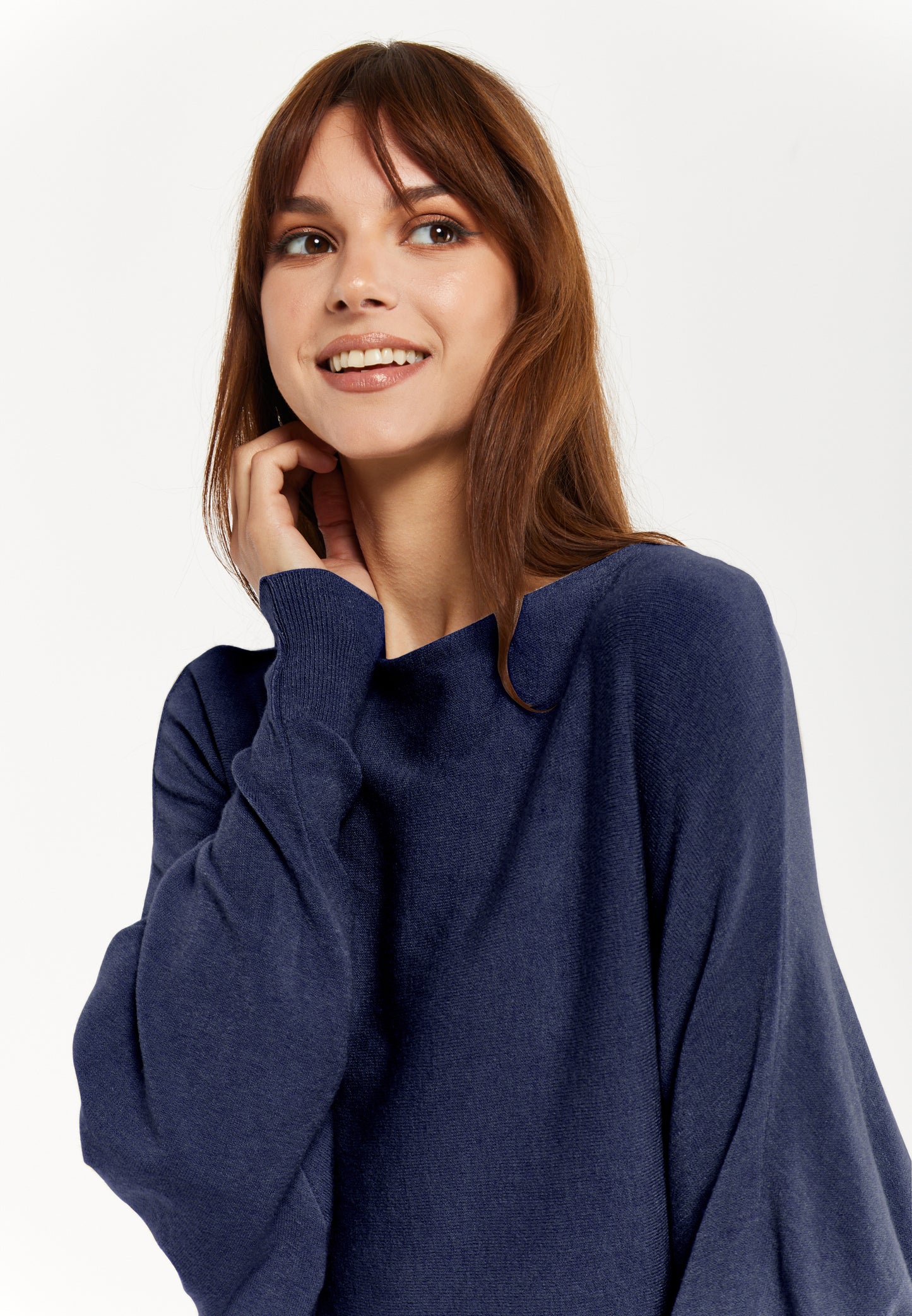 
                  
                    Liquorish Women's Jumper Navy Soft with Batwing Sleeves
                  
                