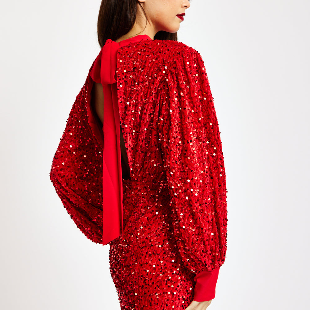 
                  
                    Liquorish Red Sequin Velvet Mini Dress
                  
                