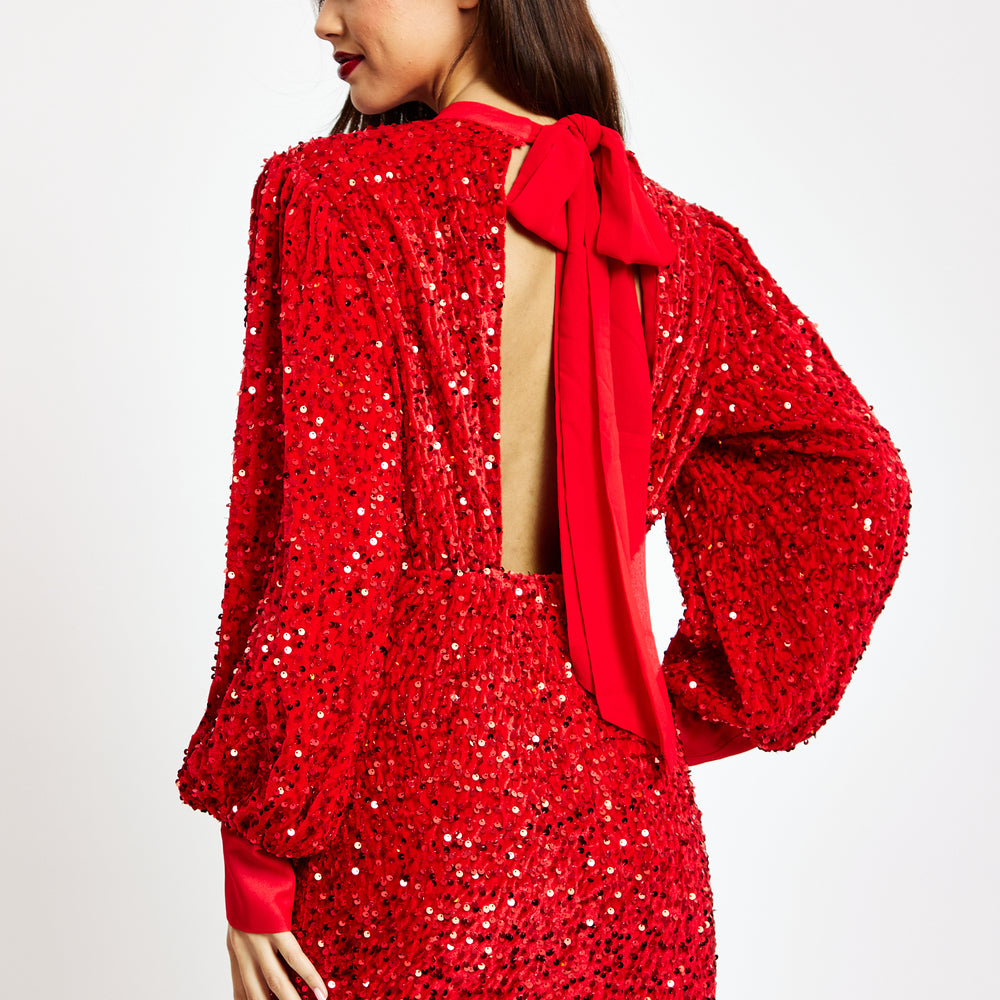 
                  
                    Liquorish Red Sequin Velvet Mini Dress
                  
                