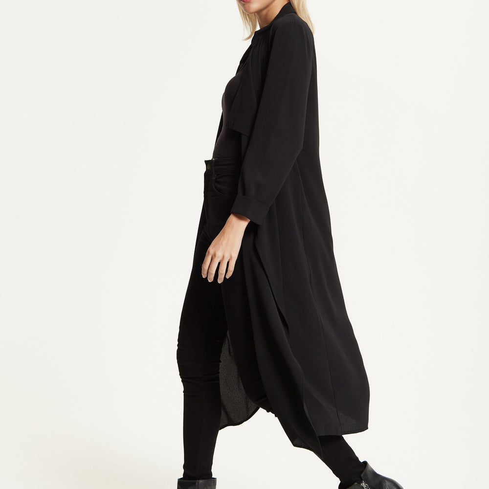 
                  
                    Black Waterfall Duster Coat
                  
                