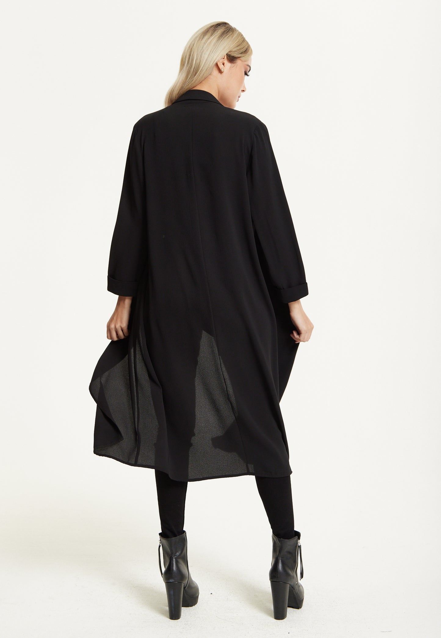 
                  
                    Black Waterfall Duster Coat
                  
                