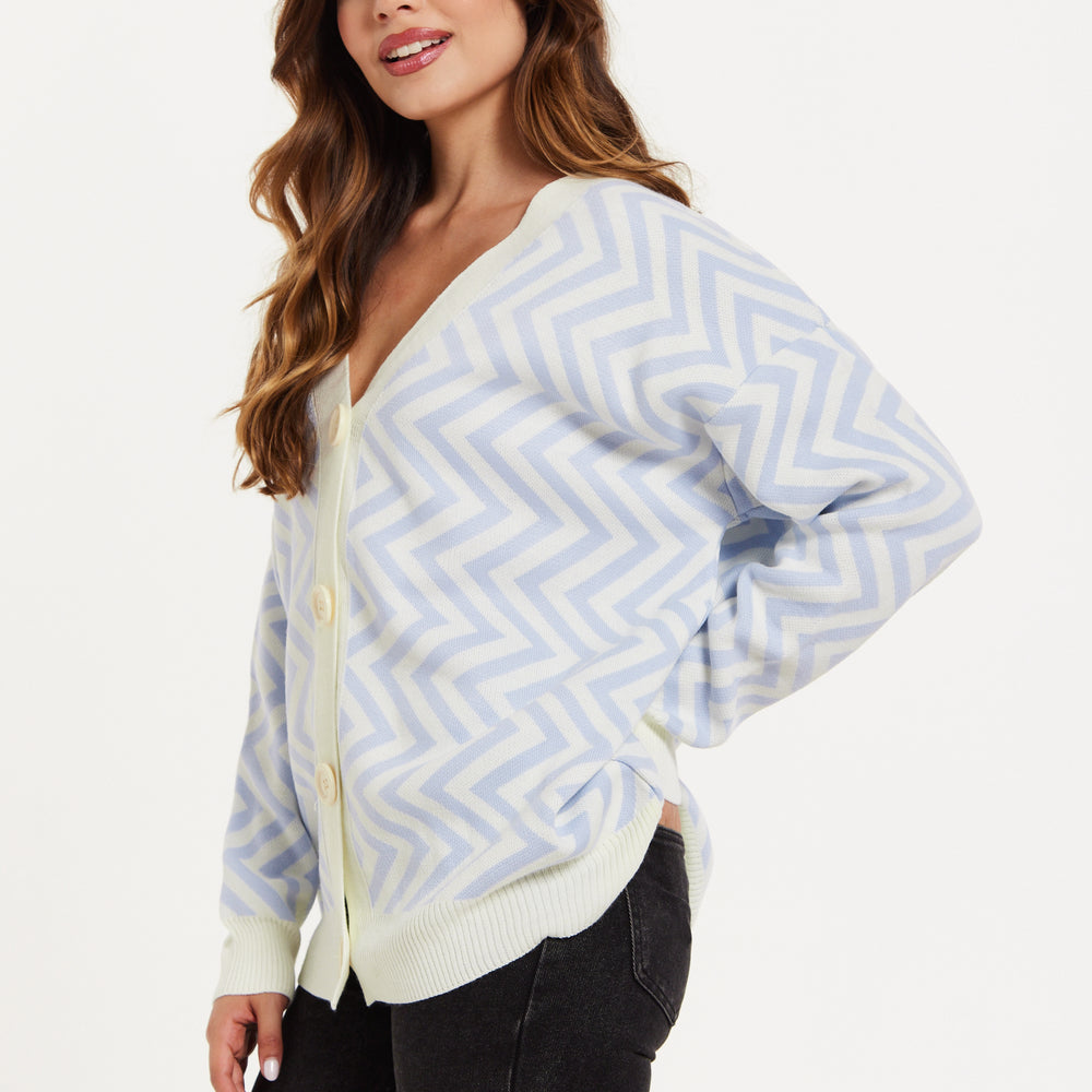 
                  
                    Zig Zag Pattern Cardigan Blue&White
                  
                