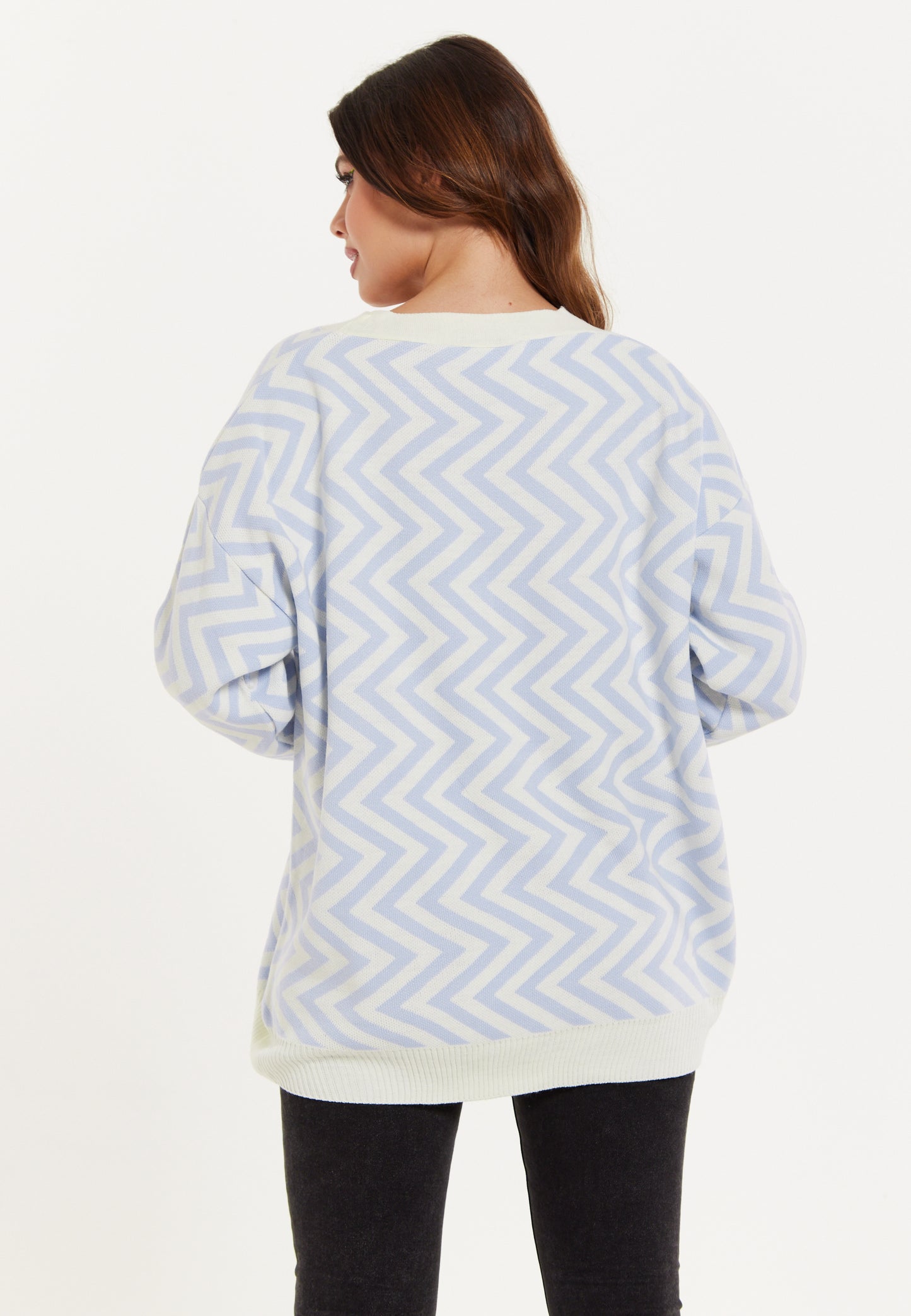 
                  
                    Zig Zag Pattern Cardigan Blue&White
                  
                