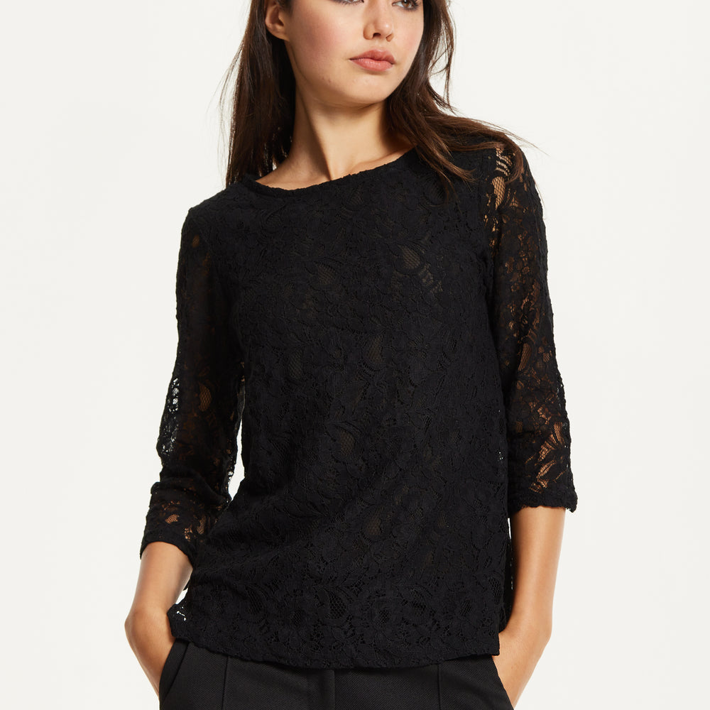 
                  
                    Black Lace 3/4 Sleeve Top
                  
                