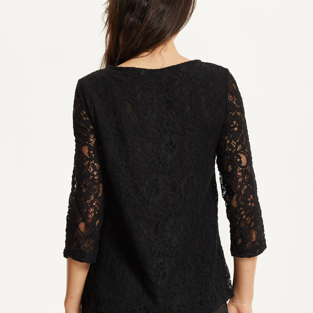 
                  
                    Black Lace 3/4 Sleeve Top
                  
                