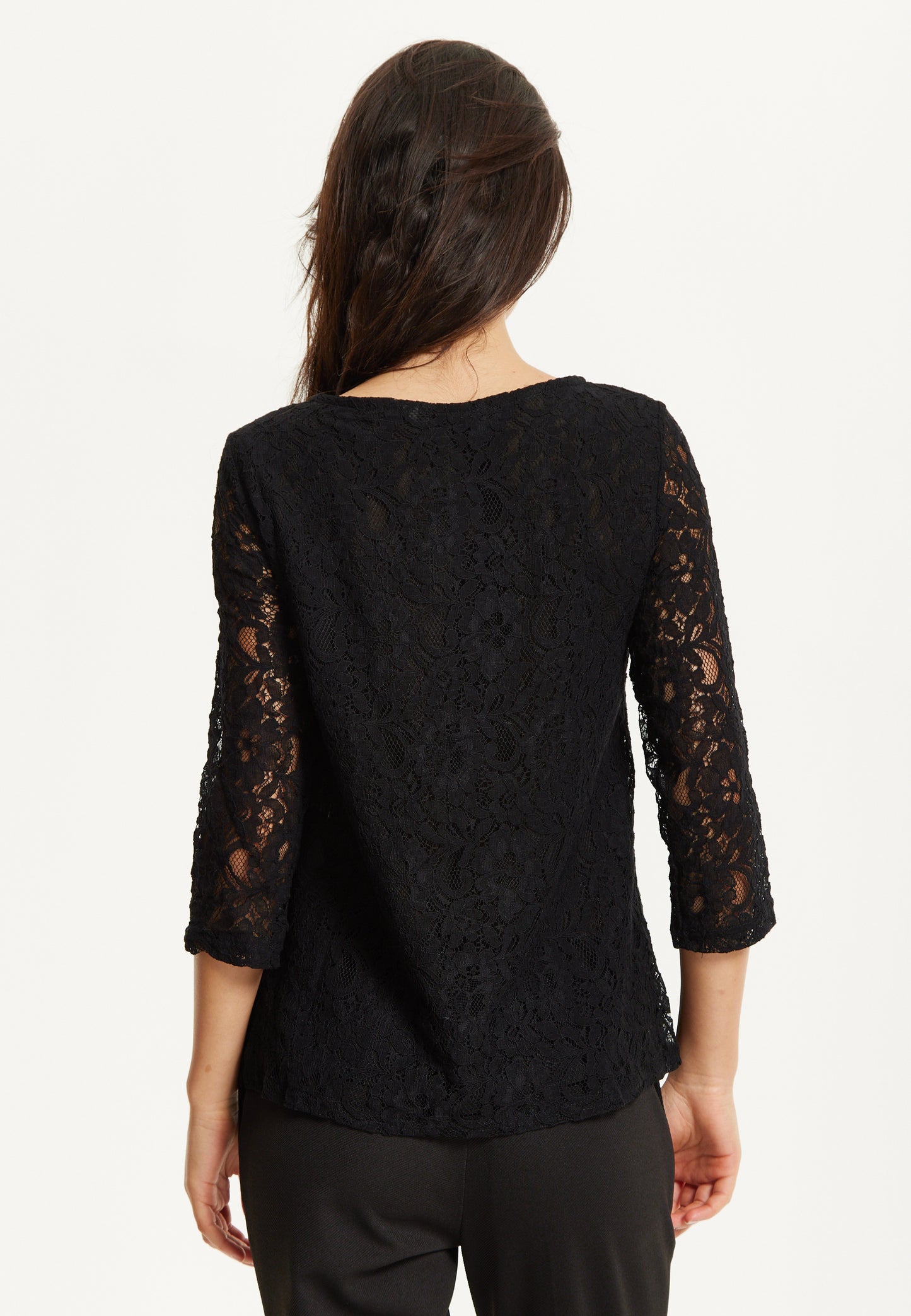 
                  
                    Black Lace 3/4 Sleeve Top
                  
                