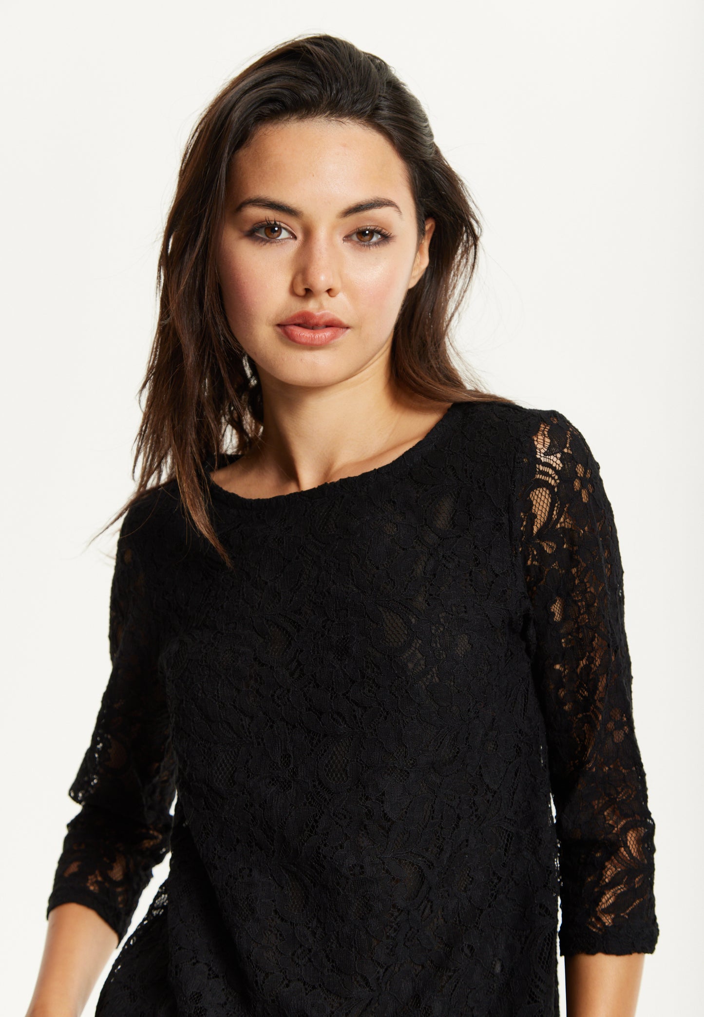 
                  
                    Black Lace 3/4 Sleeve Top
                  
                